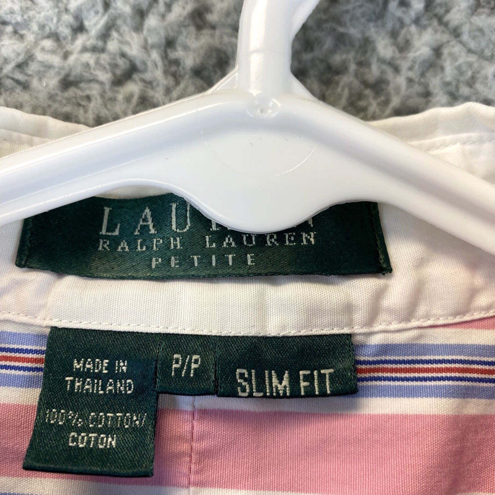 Ralph Lauren Ralph Lauren Pink Striped Button-Down Dress Shirt LS Women Slim Fit / 62-28 S Petite Women Mens? Size XXS / US 00 / IT 34 - 4 Thumbnail