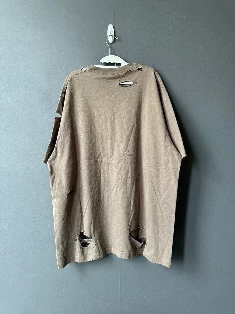 Balenciaga Balenciaga Balenciaga Brown Distressed Short Sleeve Shirt Size US S / EU 44-46 / 1 - 2 Thumbnail