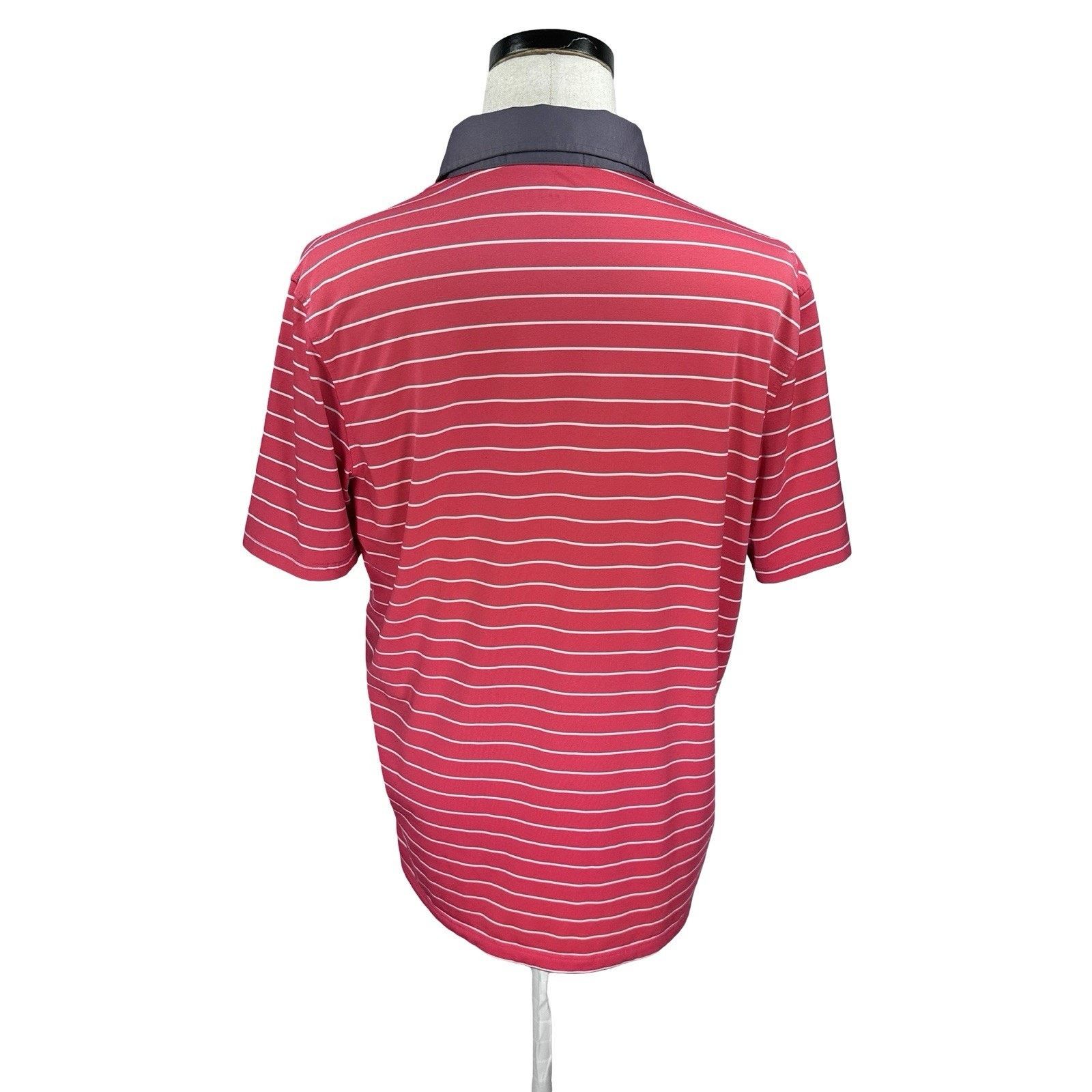 Lauren Ralph Lauren Greyson Polo Shirt Men Medium Pink White Striped Performance Size US M / EU 48-50 / 2 - 5 Thumbnail