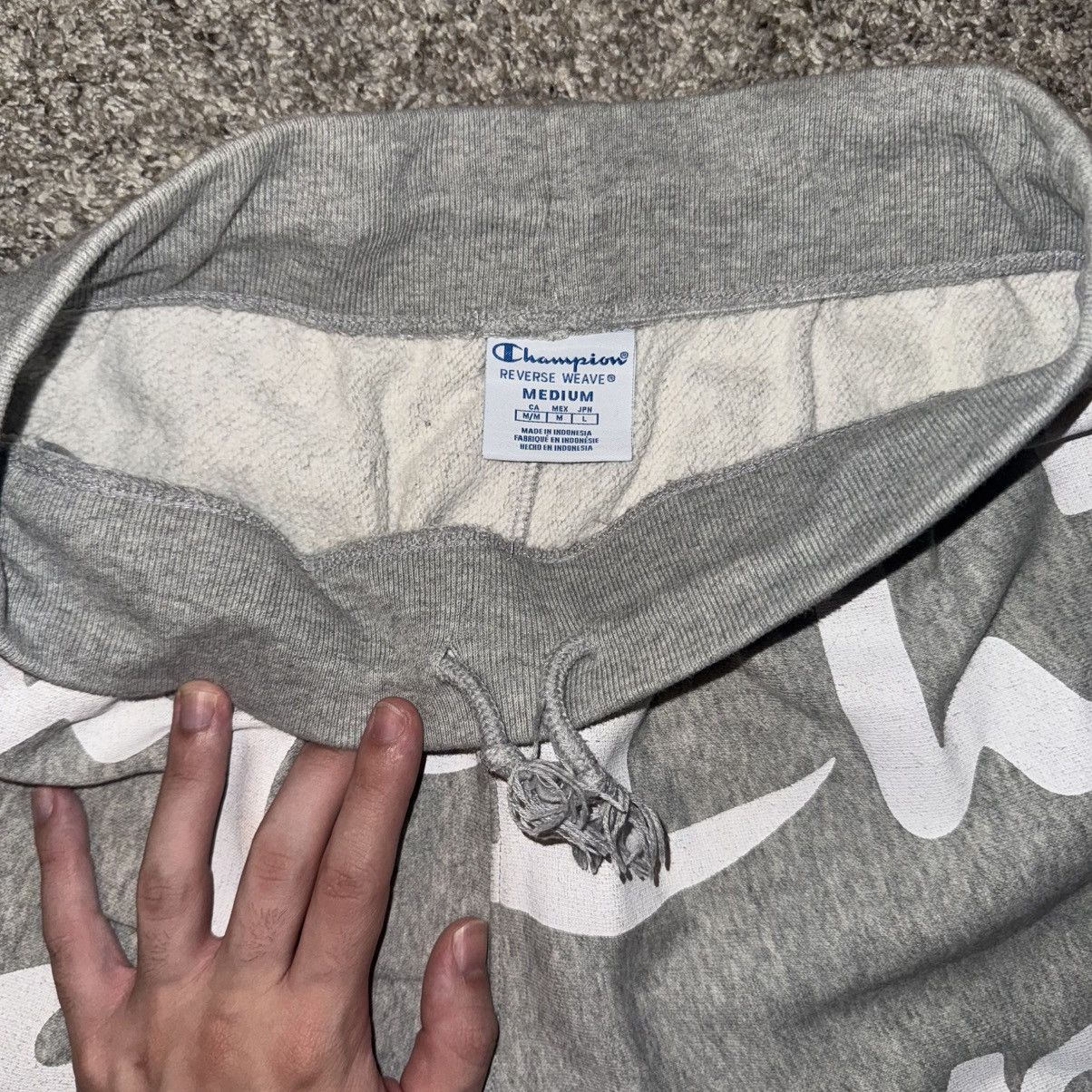 Champion Champion Reverse Weave Shorts - Gray w/ Allover Logo Size US 30 / EU 46 - 3 Thumbnail