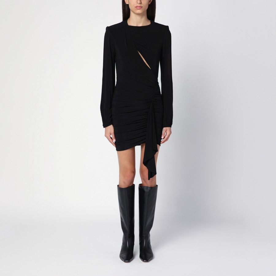 Isabel Marant o1d2blof0824 Viscose Crewneck Dress in Black Size S / US 4 / IT 40 - 1 Thumbnail