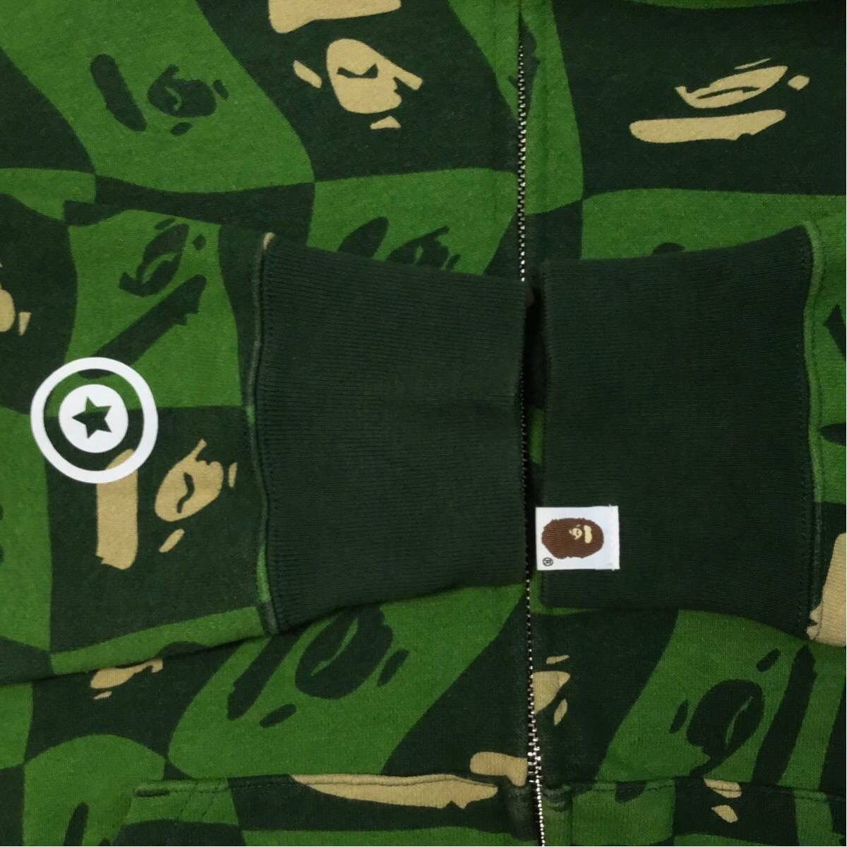 Bape BAPE FACE logo shark full zip hoodie green a bathing ape Size US M / EU 48-50 / 2 - 6 Thumbnail