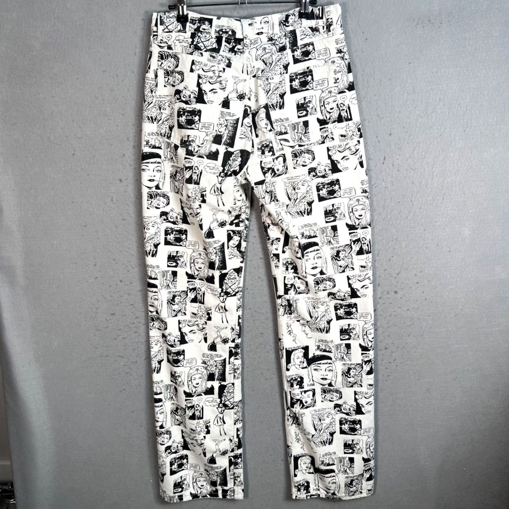 Reformation VINTAGE Reformation Jeans Denim High-Waisted Black & White Comic Print Womens 28 Jeans Size 28" / US 6 / IT 42 - 2 Thumbnail