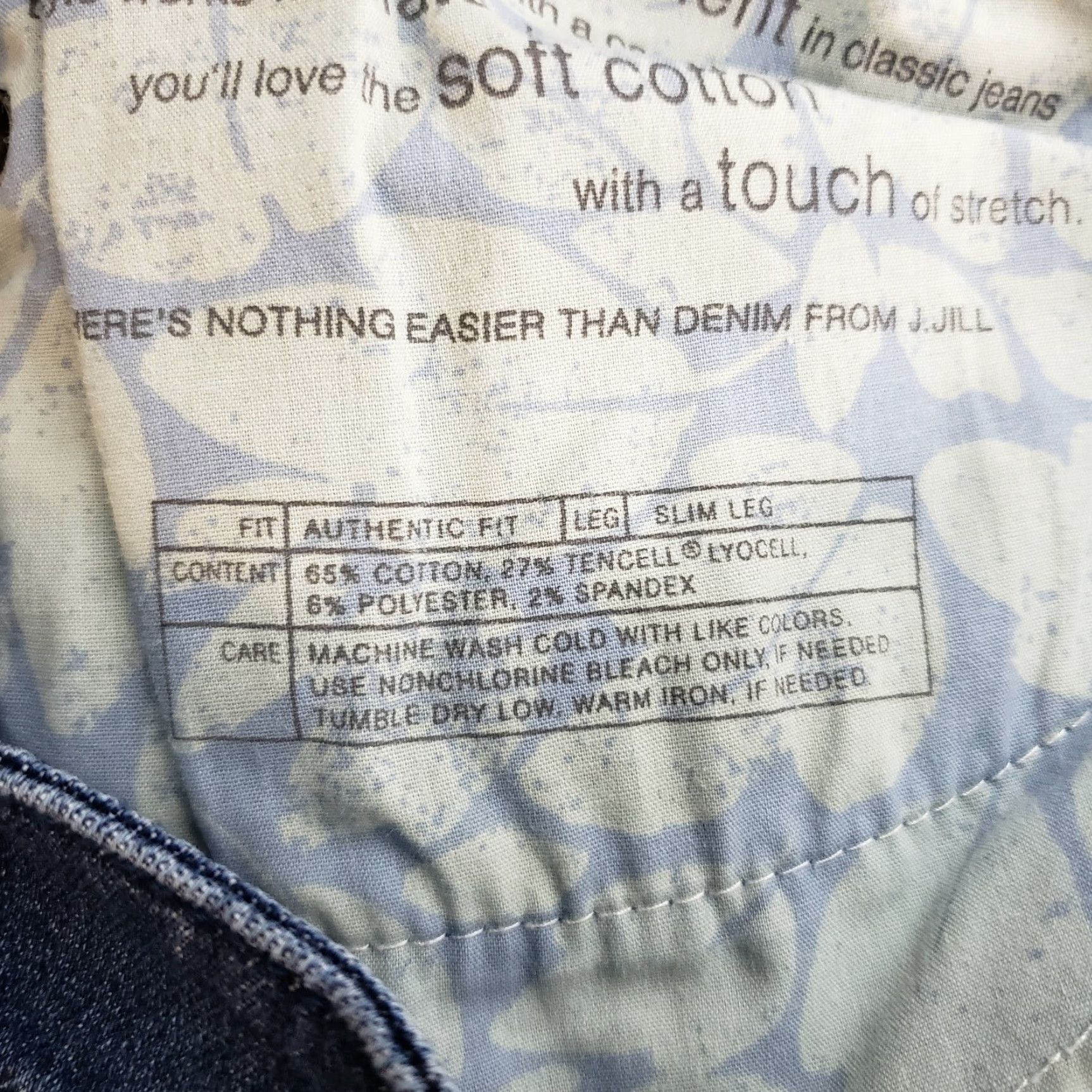 J. Jill J. Jill Womens Slim Leg Jeans 6 Blue Dark Wash Low Rise Denim Cotton Blend Inseam 29.5" Vintage No Size 28" / US 6 / IT 42 - 7 Thumbnail