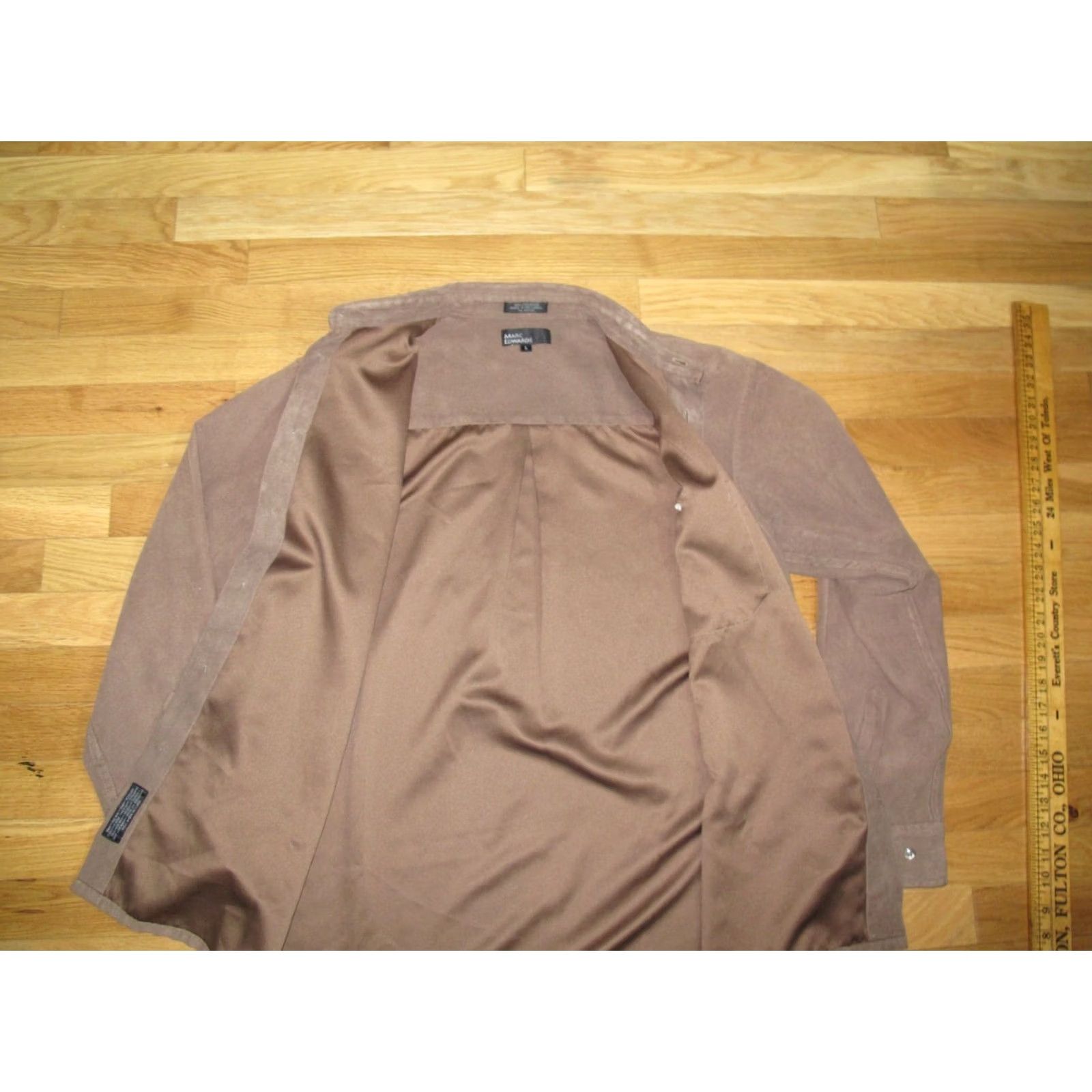 Marcs Marc Edwards Button-Up Shirt Men L Brown 100% Polyester Long Sleeve Pocket Plaid Casual Vintage-style No Size US L / EU 52-54 / 3 - 7 Thumbnail