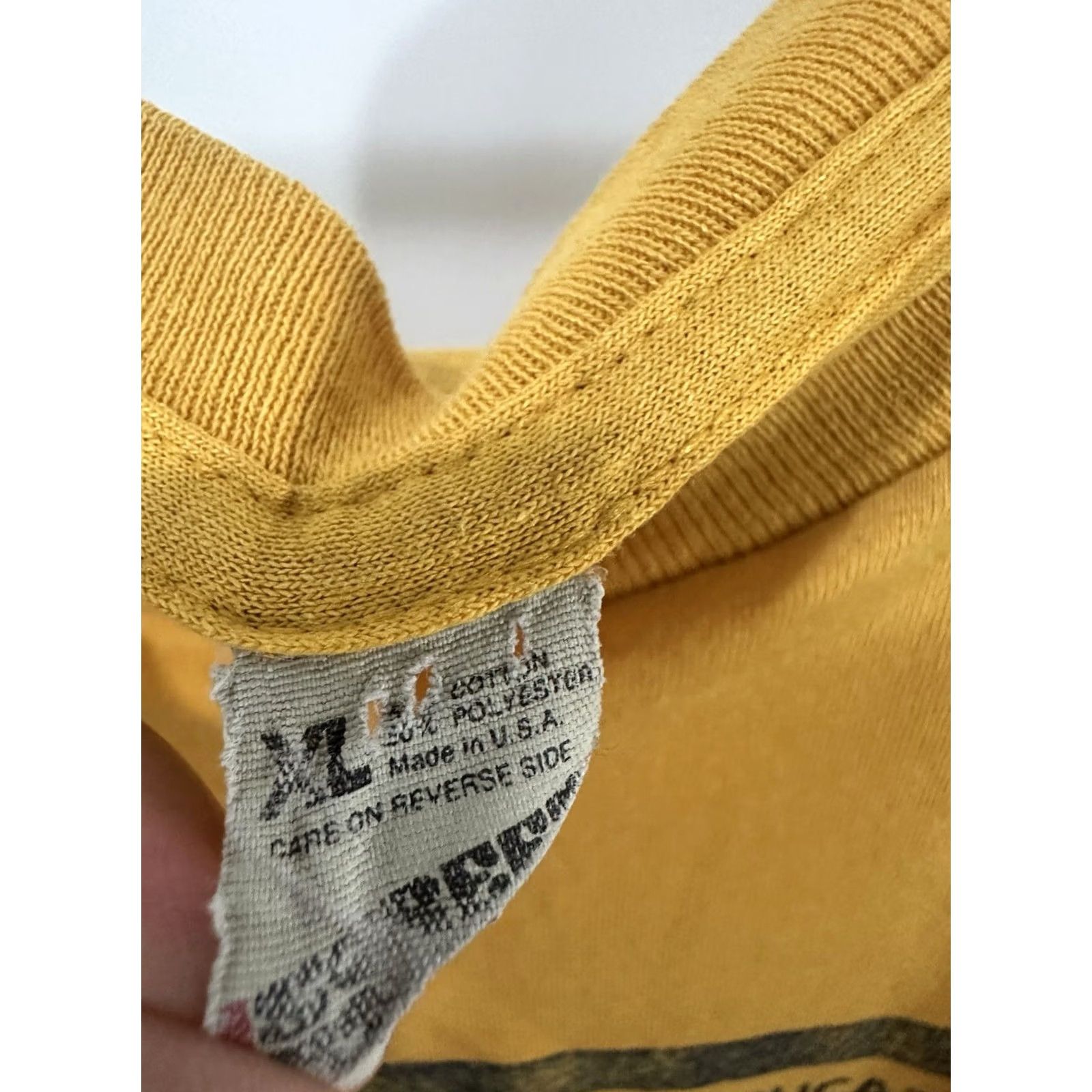 Vintage VTG 80s JCSU Golden Bulls HBCU T-Shirt XL Yellow Screen Stars VTG 80s Johnson C Smith University JCSU Golden Bulls HBCU Paper Thin T-Shirt XL Size US XL / EU 56 / 4 - 4 Thumbnail