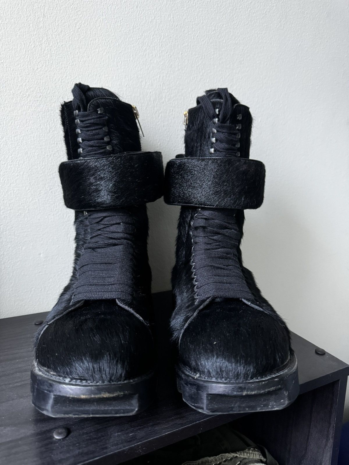 Rick Owens FW13 Rick Owens Ponyhair Plinth Boots Runway Size US 10 / EU 43 - 4 Thumbnail