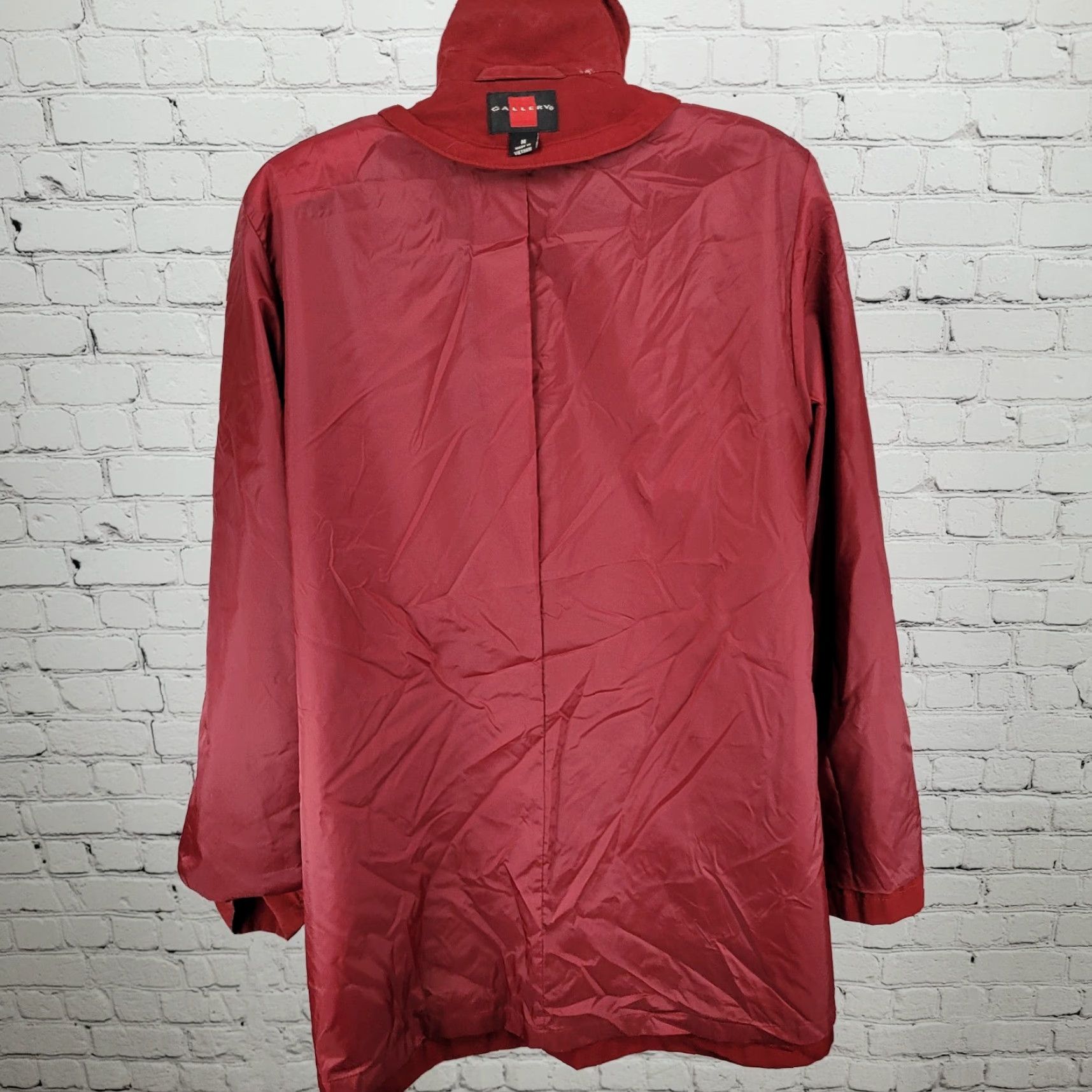 Vintage Gallery Jacket Women M Red Solid Lightweight Collared Pockets Zip Snap Size M / US 6-8 / IT 42-44 - 6 Thumbnail