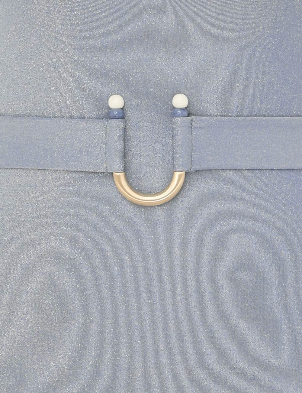 oc11z0525 Waverly Metallic Plunge Bodysuit in Gray