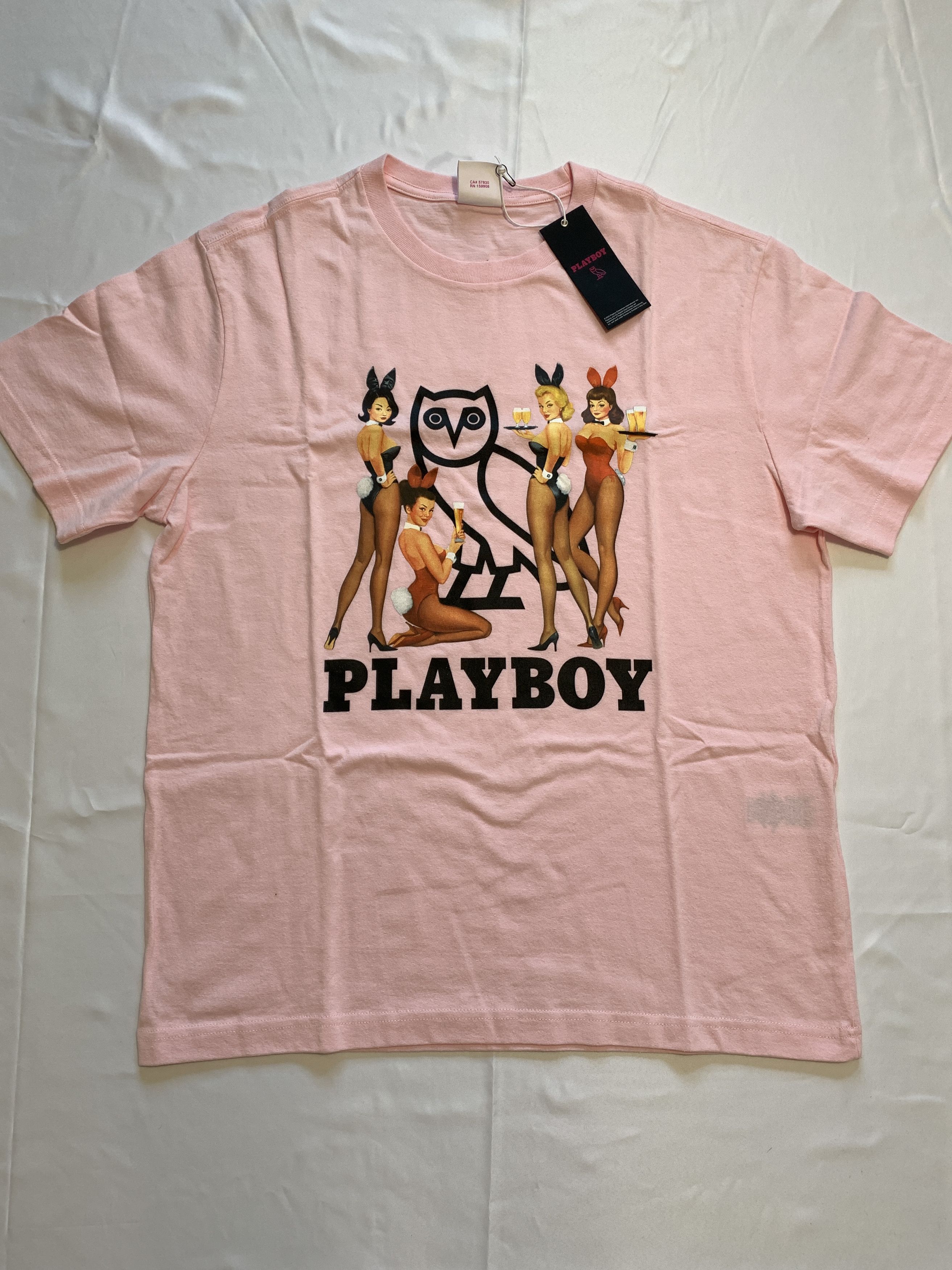 Drake OVO X PLAYBOY PINK OG BUNNY T-SHIRT - Medium Size US M / EU 48-50 / 2 - 1 Thumbnail