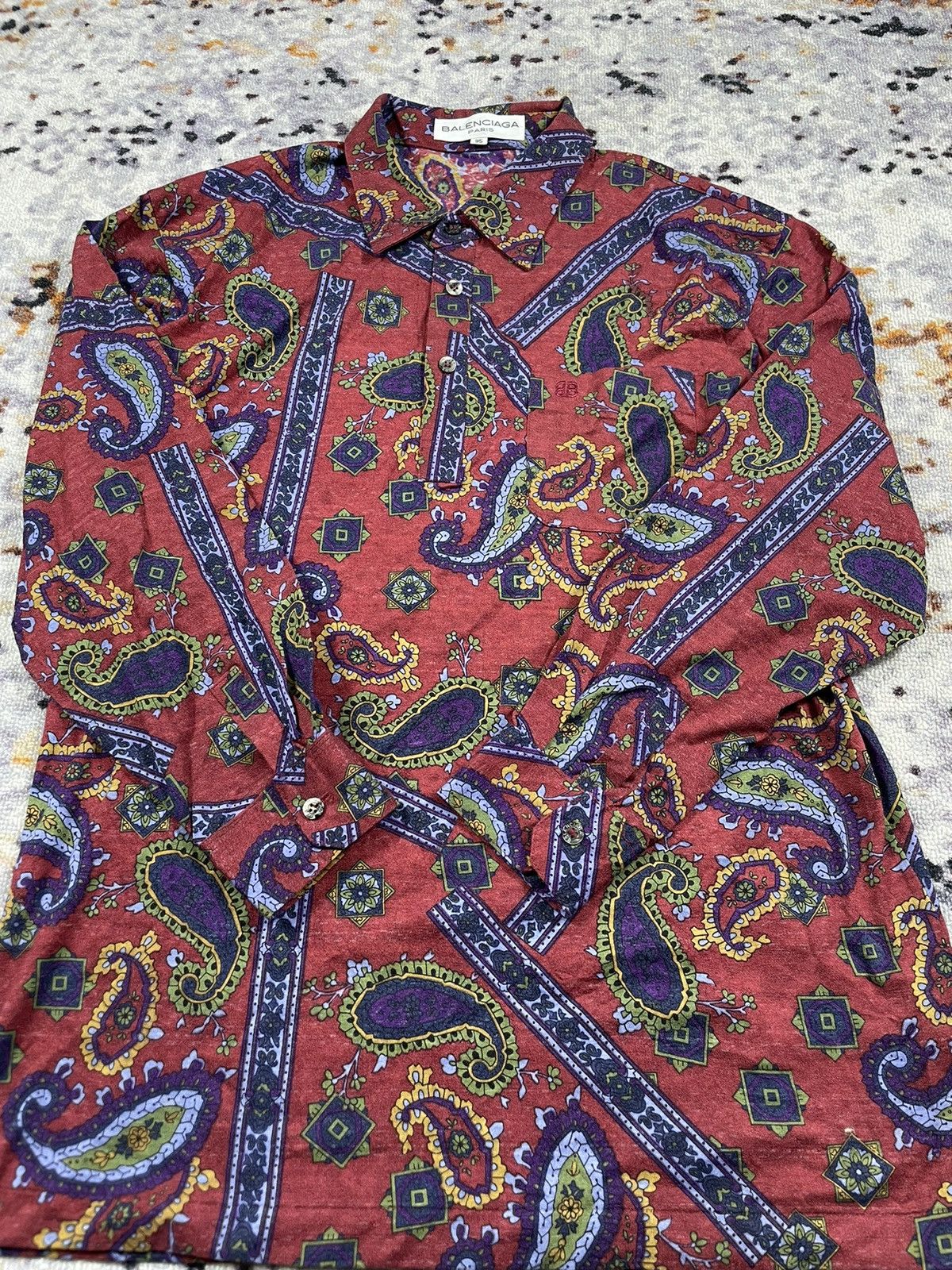 Balenciaga Rare Vintage Balenciaga bandana Polo Shirts Longsleeve Size US M / EU 48-50 / 2 - 5 Thumbnail