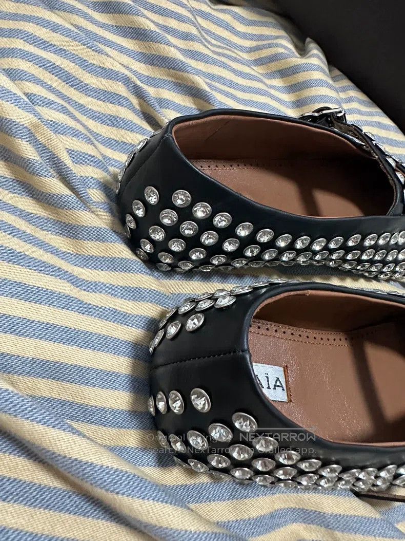 Alaia Alaia Glitter Buckle Flat Ballet Shoes Women Black Size US 6.5 / IT 36.5 - 2 Thumbnail