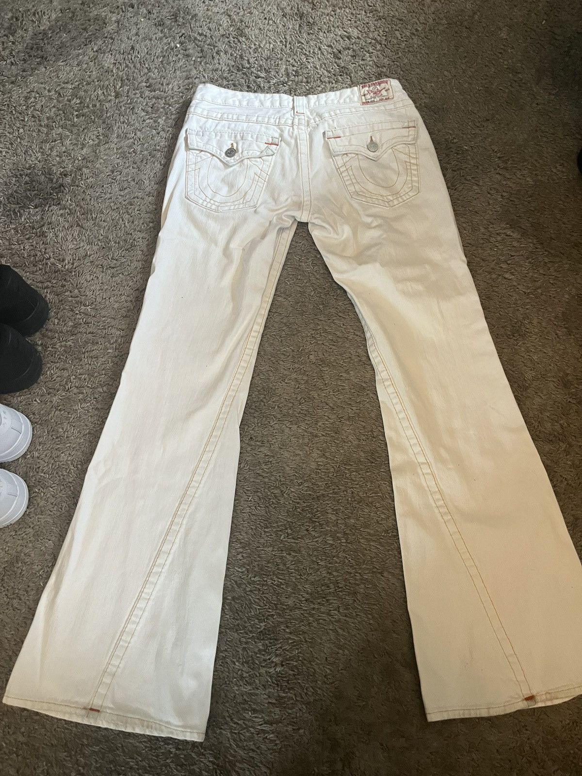 image of Flared True Religion Jeans in White, Men's (Size 31)