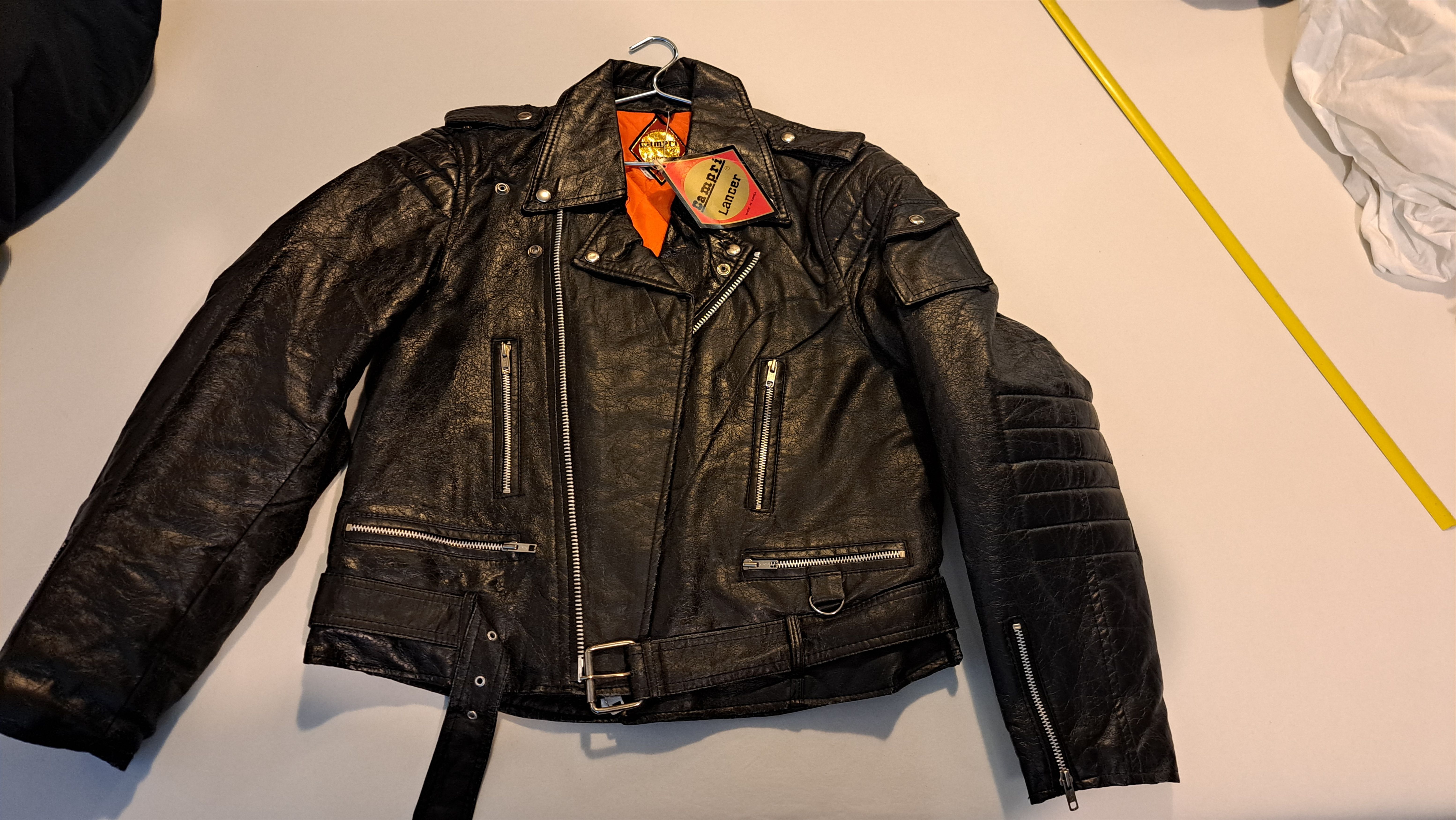 image of Schott Campri Manx Lancer: Vintage 80’S Motorcycle Jacket in Black, Men's (Size Large)