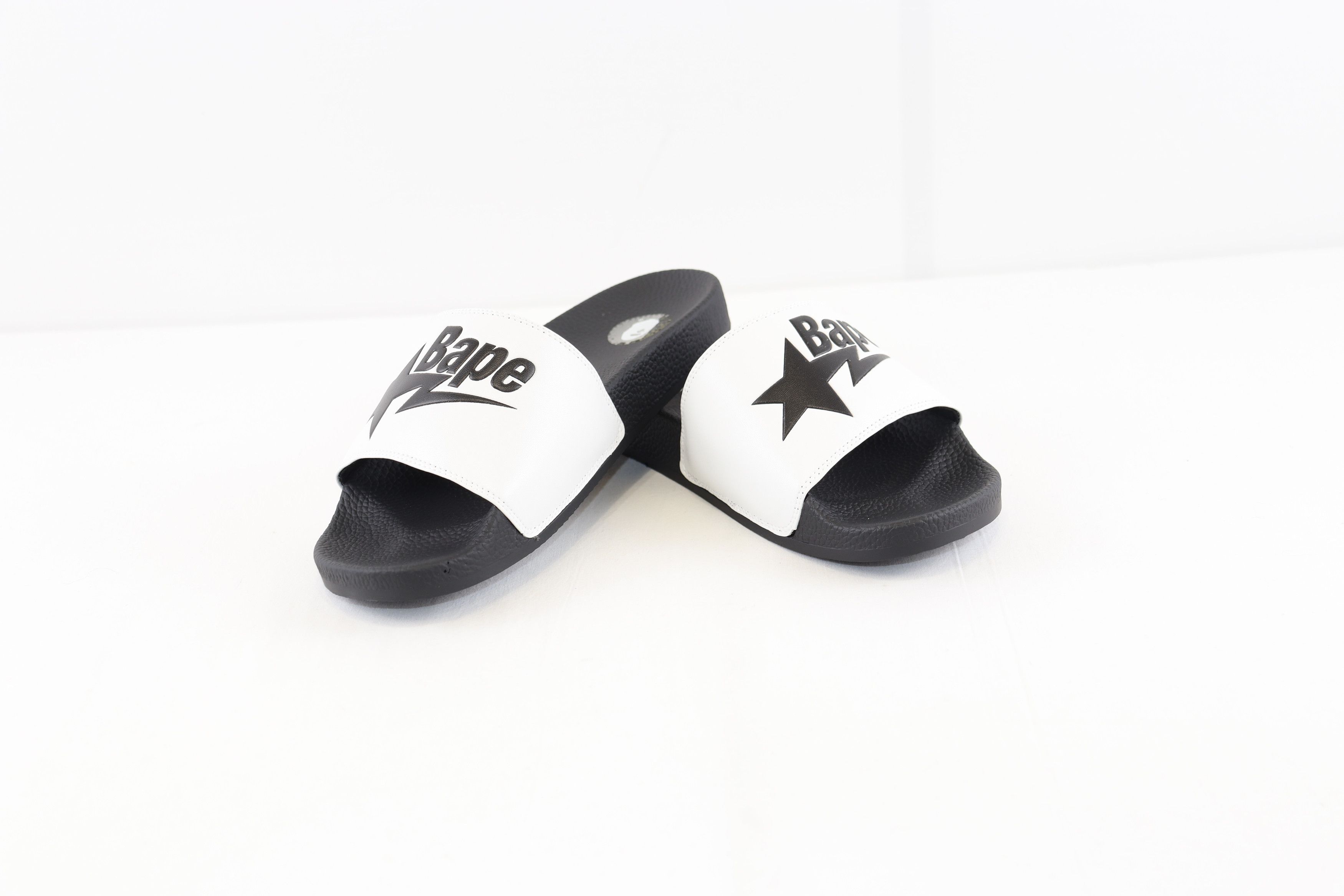 Bape o1rshd1 Bapesta Slides Sandals in Black White Size US 9 / EU 42 - 7 Thumbnail