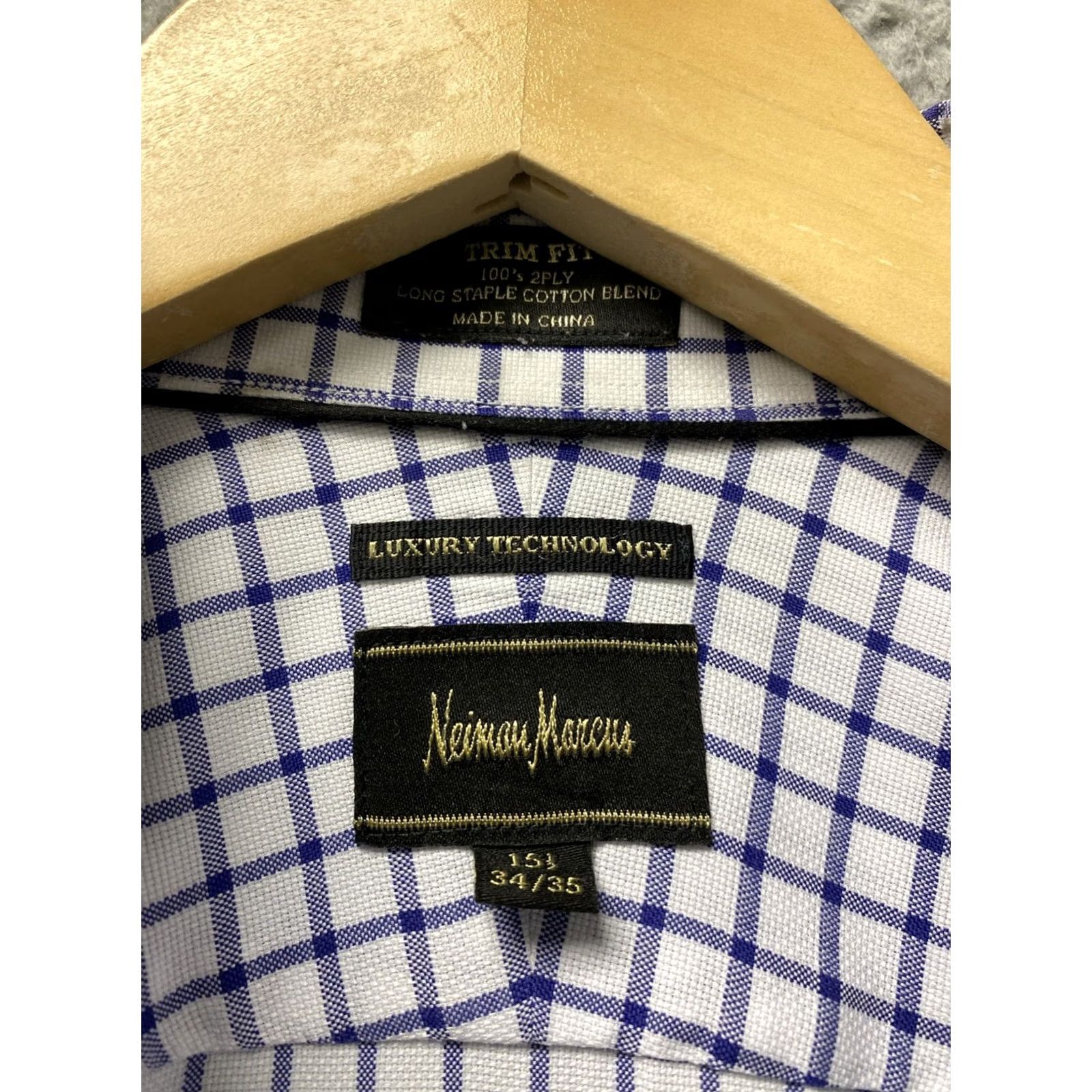 Neiman Marcus VINTAGE Neiman Marcus Button Shirt Mens Medium Blue Check Long Sleeve /0832 Size US M / EU 48-50 / 2 - 4 Thumbnail