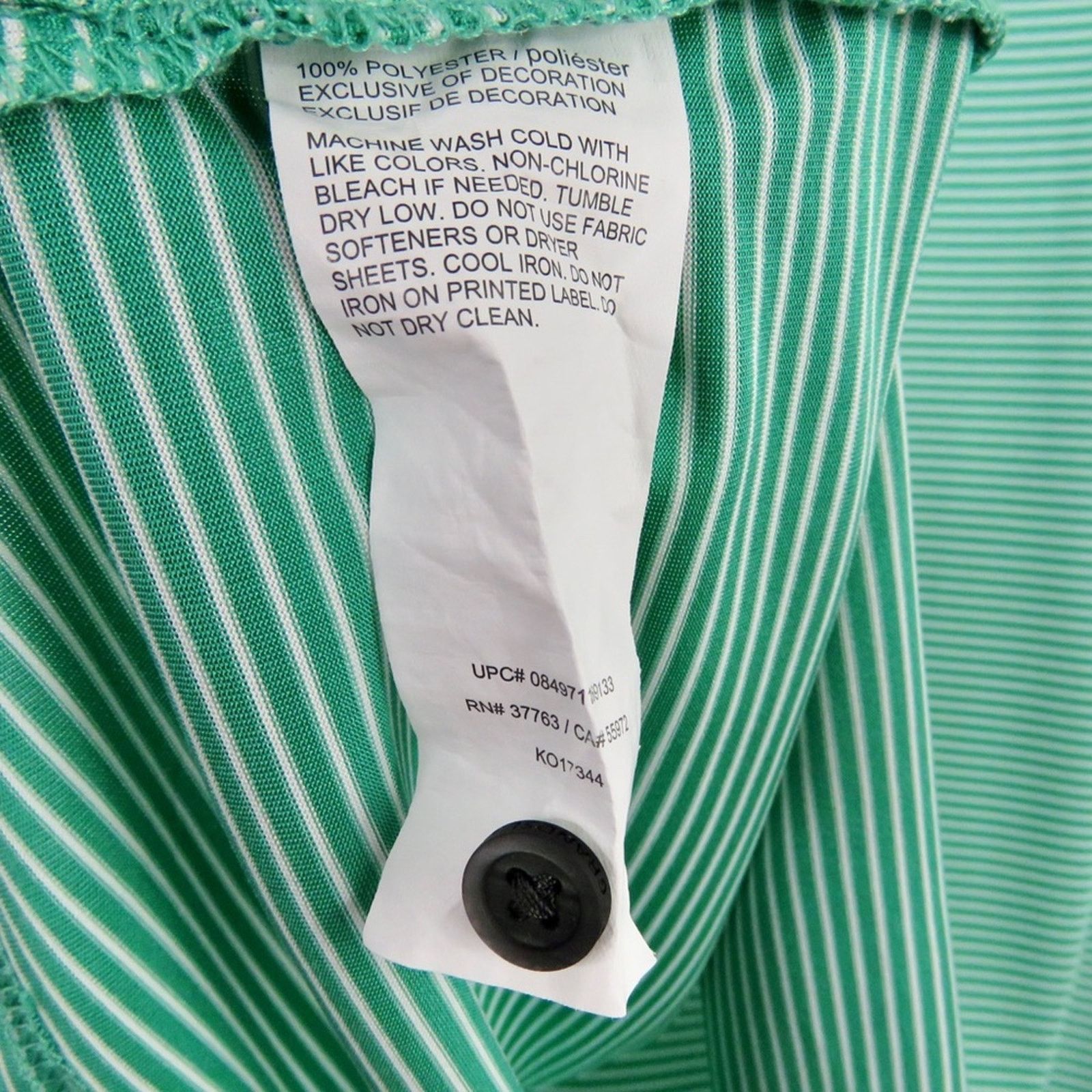 Grand Slam Grand Slam Green & White Striped Golf Polo Large Dri-Flow Size US L / EU 52-54 / 3 - 6 Thumbnail