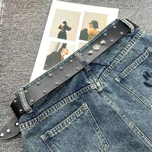 Japanese Brand Furuya x Fuji Rock punk style genuine leather belt Size 32 - 2 Thumbnail