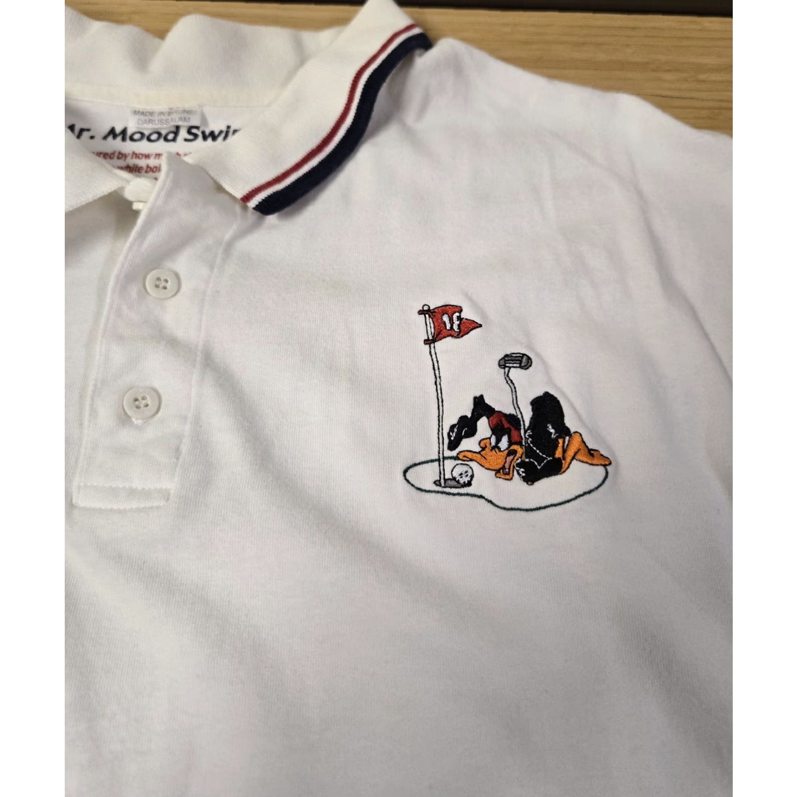 Vintage VINTAGE Warner Bros Mr Mood Swing Polo Shirt Mens 2XL Golf Daffy Duck Cartoon Funny Shirt Polo Men White Cotton Graphic Print Short Sleeve Size US XXL / EU 58 / 5 - 2 Thumbnail