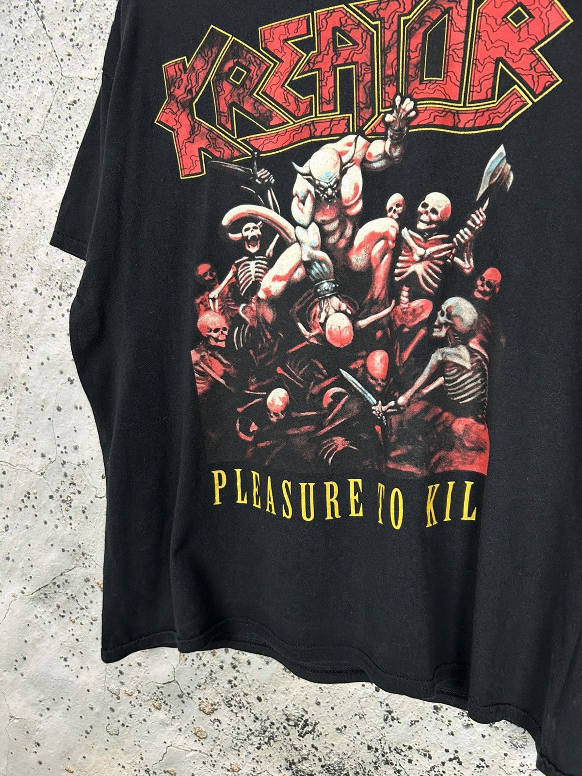 Band Tees Vintage Kreator Rock Band Tee Pleasure to Kill Metal Punk Size US XL / EU 56 / 4 - 4 Thumbnail