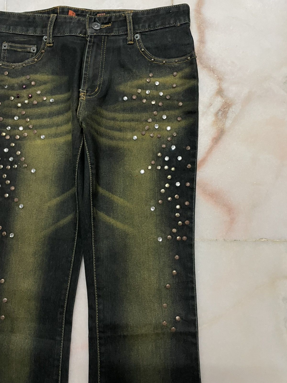 Tornado Mart 💥Flared💥Insane 90s Japanese Rusty Mudwash Studded Dark Jean Size 28" / US 6 / IT 42 - 5 Thumbnail