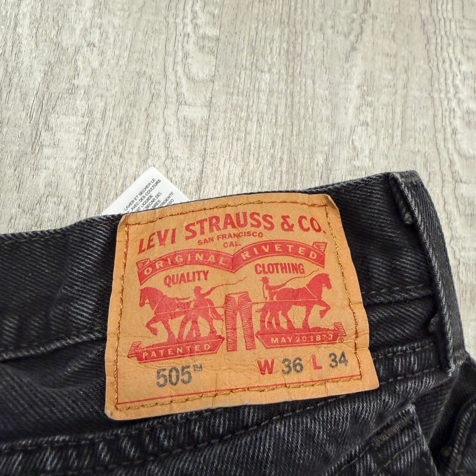 Levi's Levis 505 Regular Fit Jeans Men's 36x34 Black Western Size US 36 / EU 52 - 5 Thumbnail