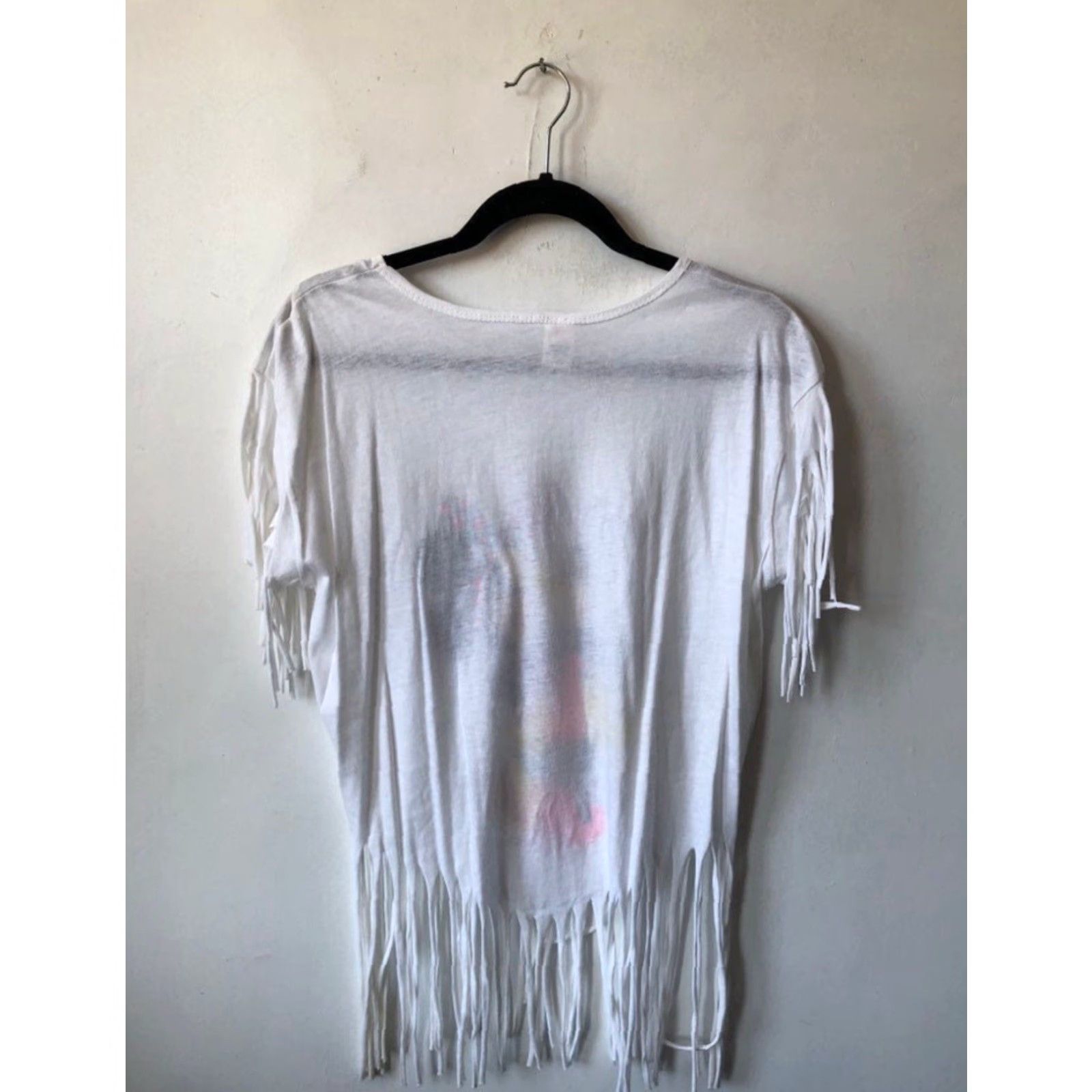 Vintage VINTAGE Minnie Mouse Ohio Fringe T-Shirt Womens OSFA White 90s Disney USA Made Deadstock NWOT Sherry Fringe Sleeve Graphic Print Size ONE SIZE - 7 Thumbnail