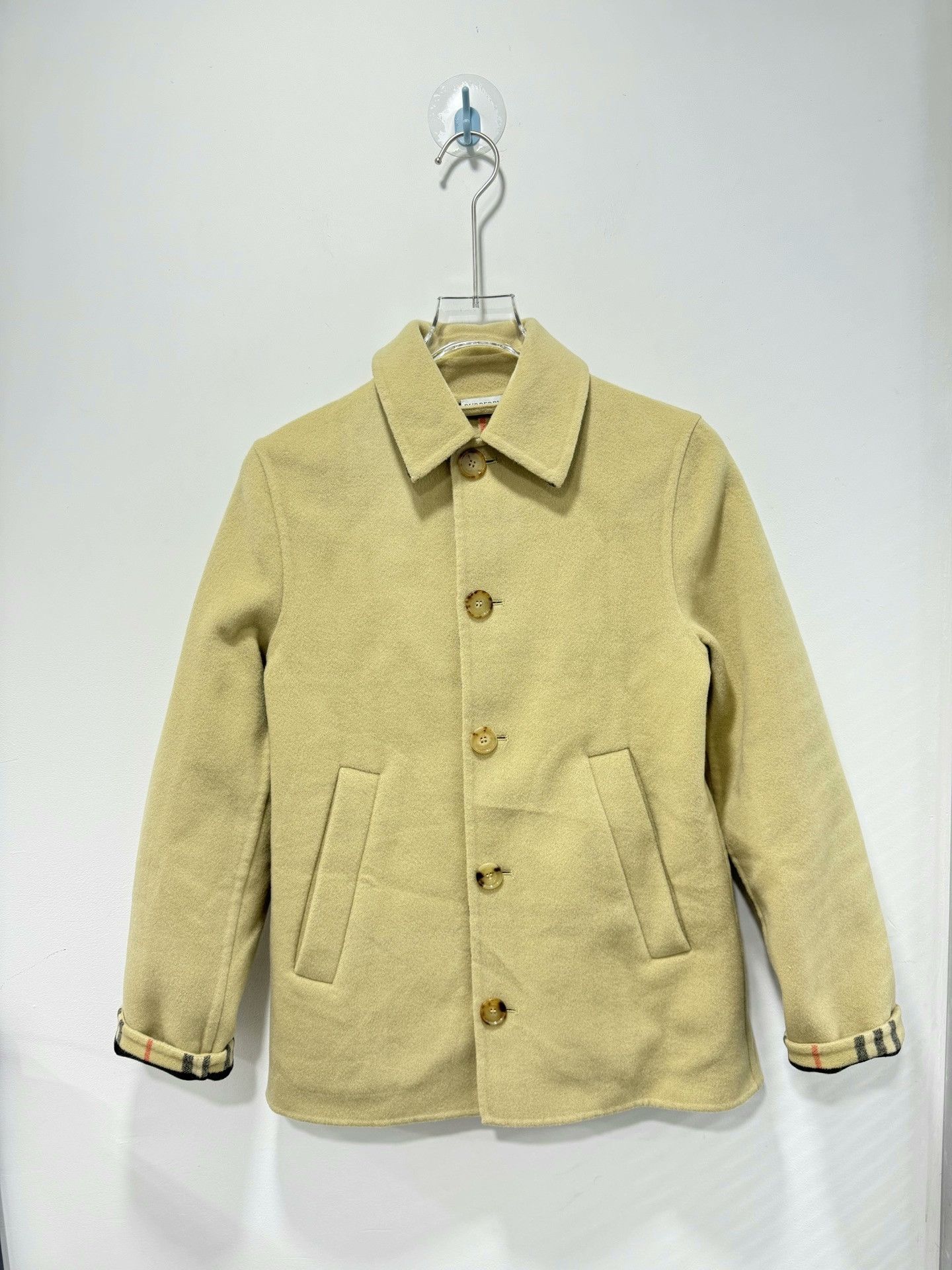 Burberry Burberry Solid Lapel Wool Coat Size S / US 4 / IT 40 - 1 Thumbnail