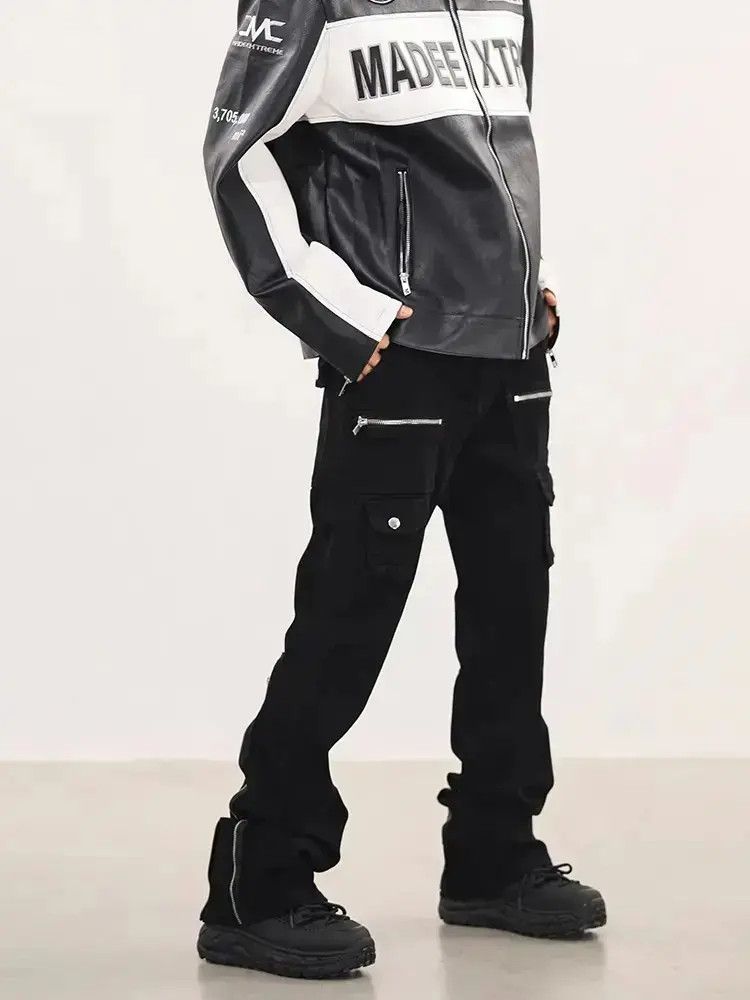 Japanese Brand Retro Multi Pocket Zipper Hip Hop Loose Jeans Size US 30 / EU 46 - 2 Thumbnail
