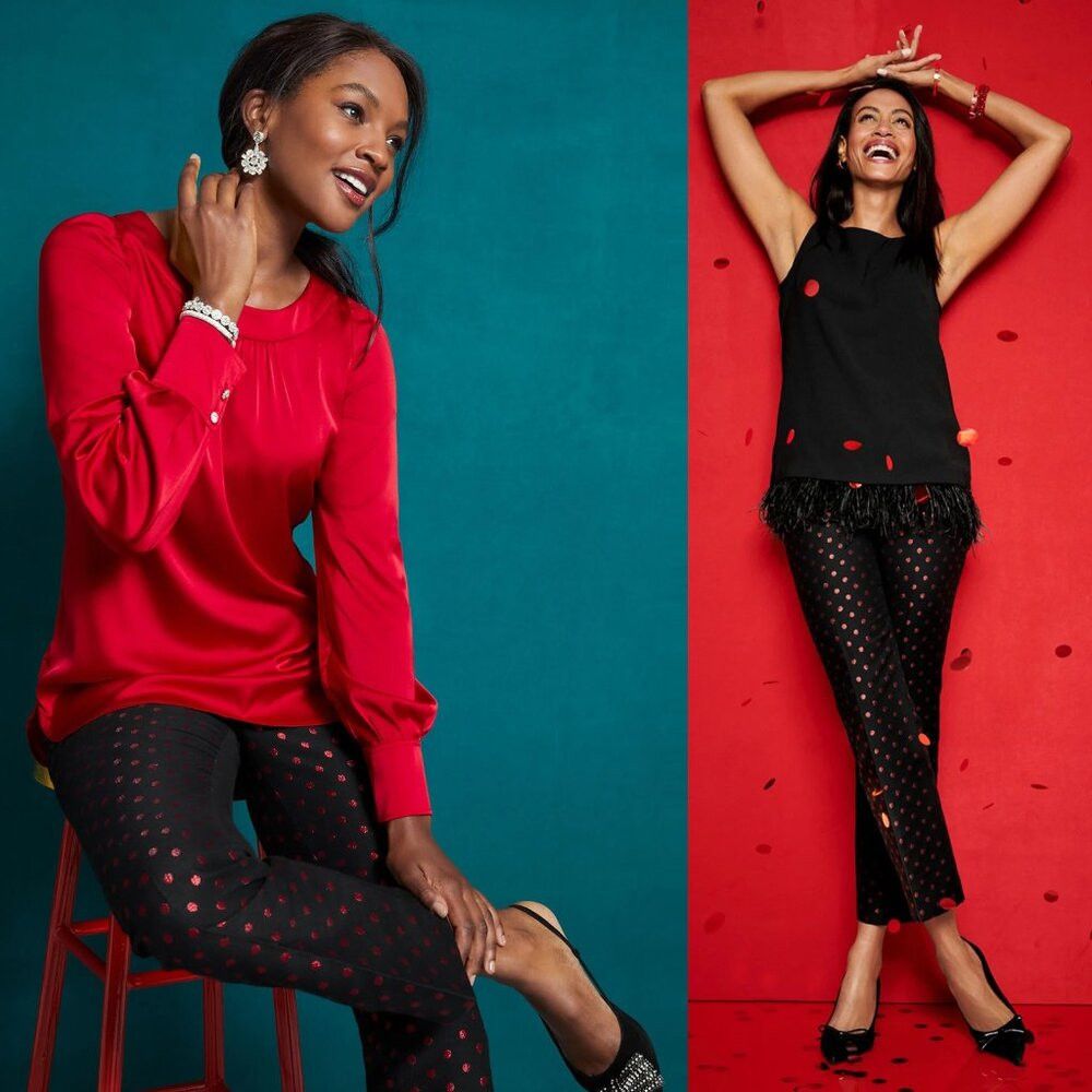 Talbots New Talbots Kick Crop Pants In Holiday Dot Size 14 Petite Size 36" / US 14 / IT 50 - 2 Thumbnail
