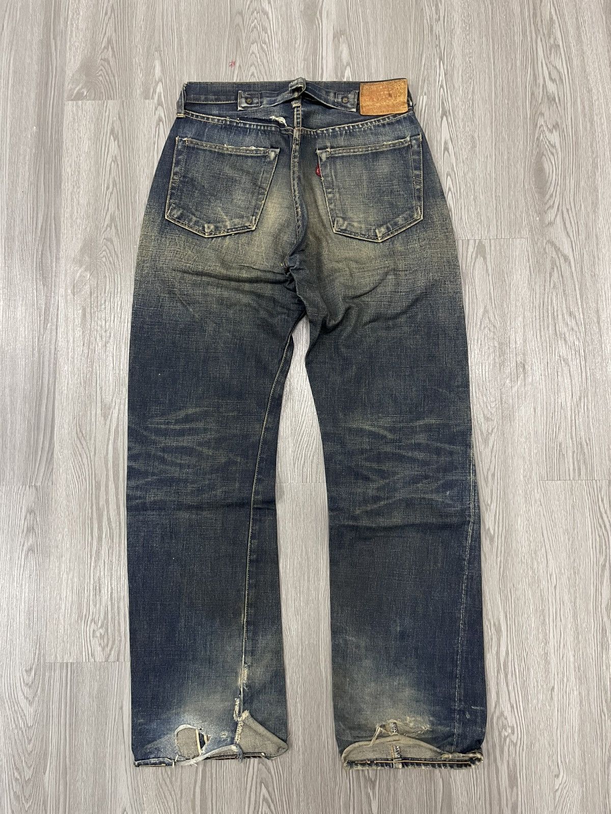 Levi's Vintage Clothing Levi’s 501xx Big E Buckle Back Selvedges distressed denim Size US 29 - 3 Thumbnail