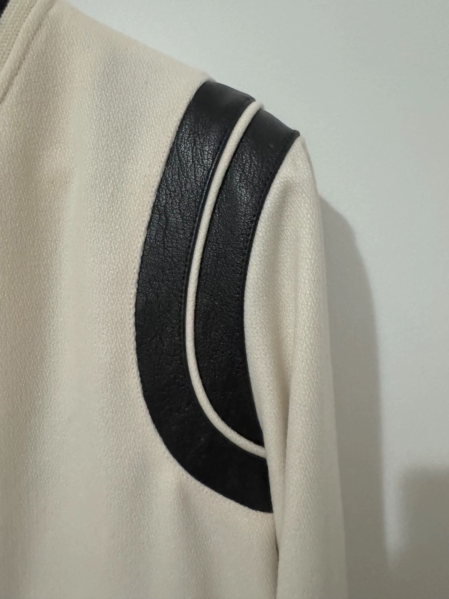 Saint Laurent Paris Saint Laurent leather black and white baseball jacket. Size XL / US 12-14 / IT 48-50 - 3 Thumbnail