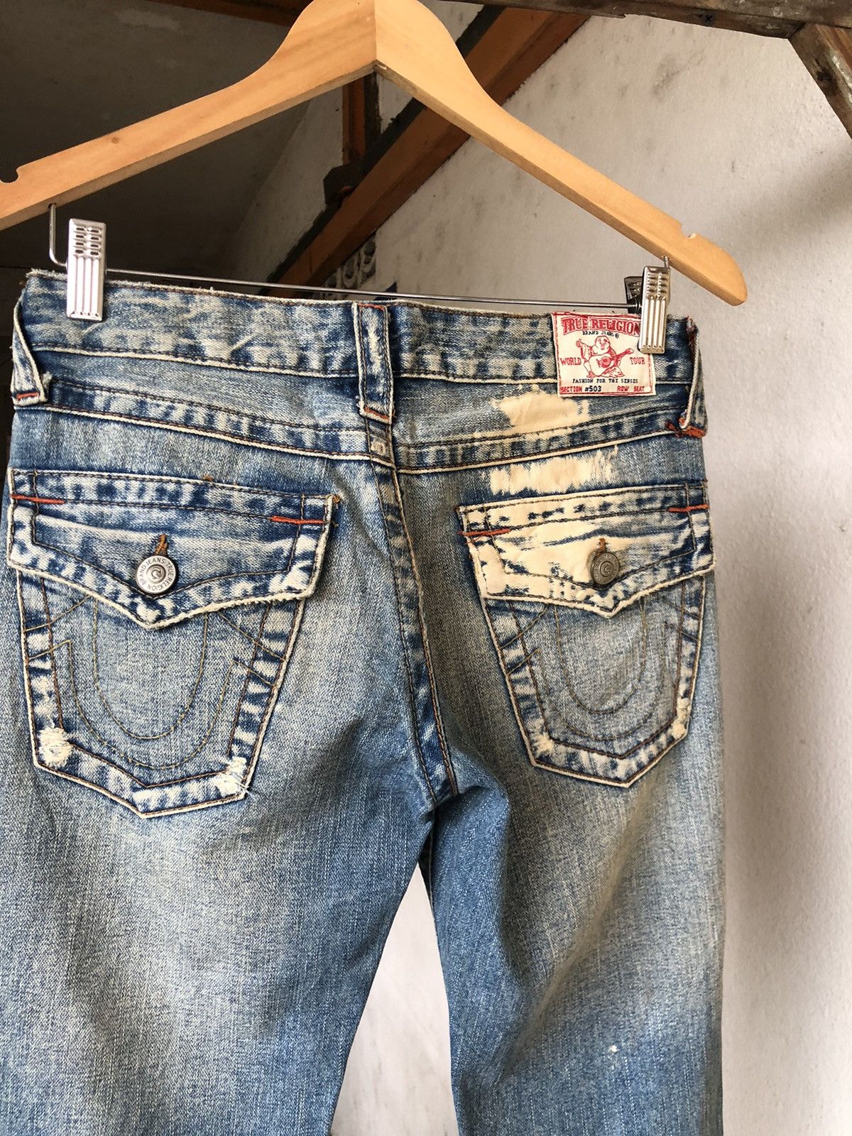 True Religion Rare❗️Vintage True Religion Distressed Boot Cut Jeans Size 26" / US 2 / IT 38 - 14 Thumbnail