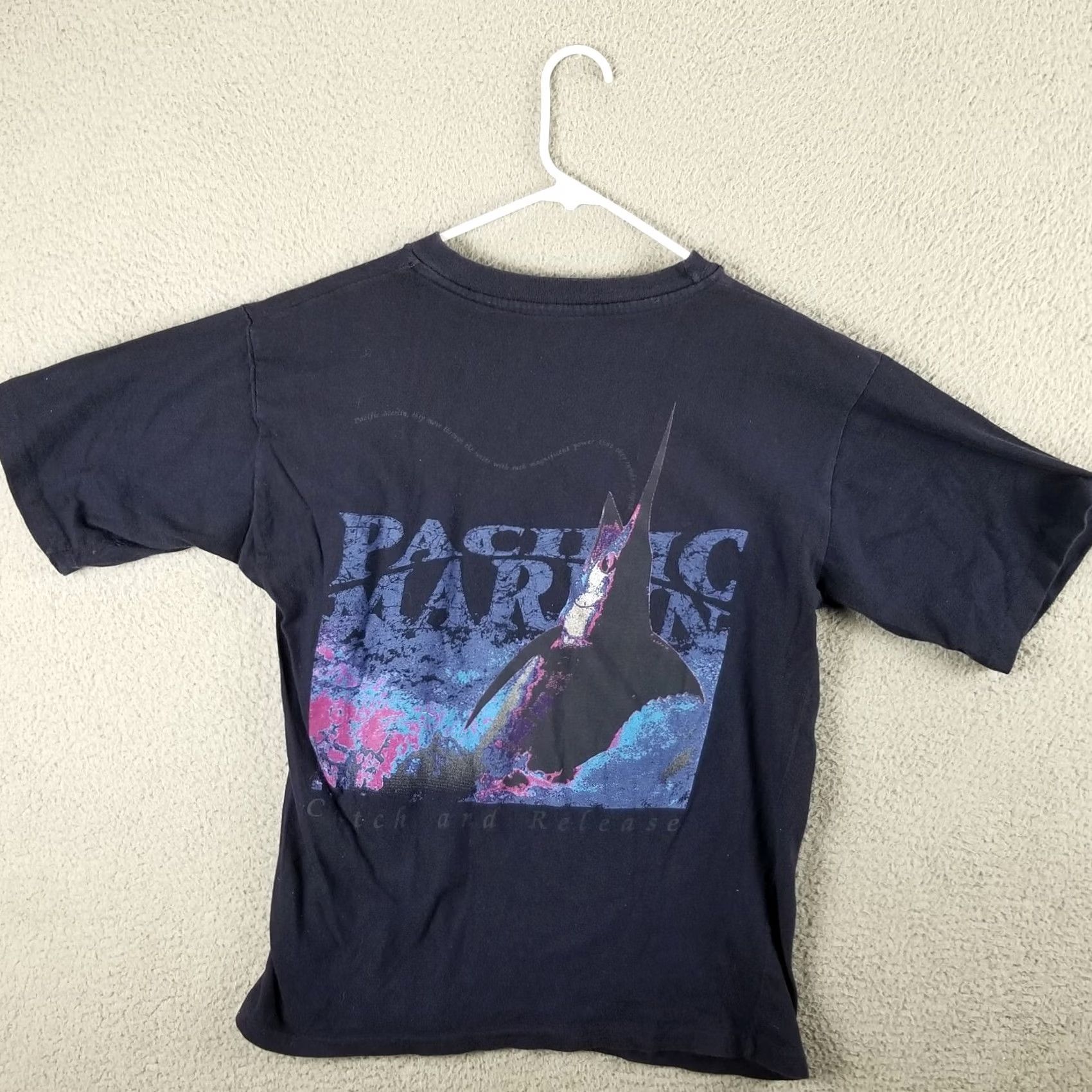 Vintage Vintage Marlin Fishing T-Shirt Men M Black Cotton Blend Logo Short Sleeve Crew Neck All Seasons Fish 90s Size US M / EU 48-50 / 2 - 2 Thumbnail