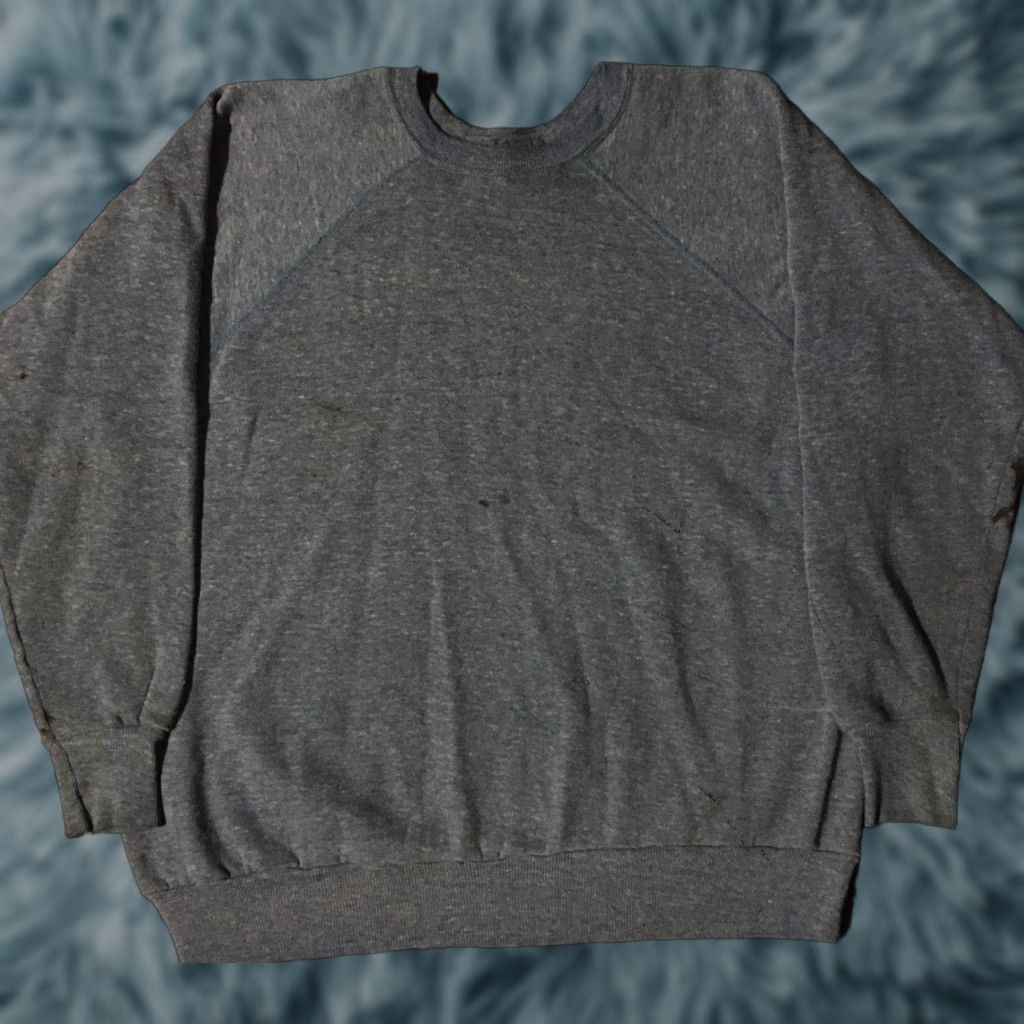 Vintage Vtg American Vintage Sweatshirt M Pullover Distressed Paint Blue 70s 80s Biker Surf Gym 90s College Retro Men Mens Size US M / EU 48-50 / 2 - 1 Thumbnail