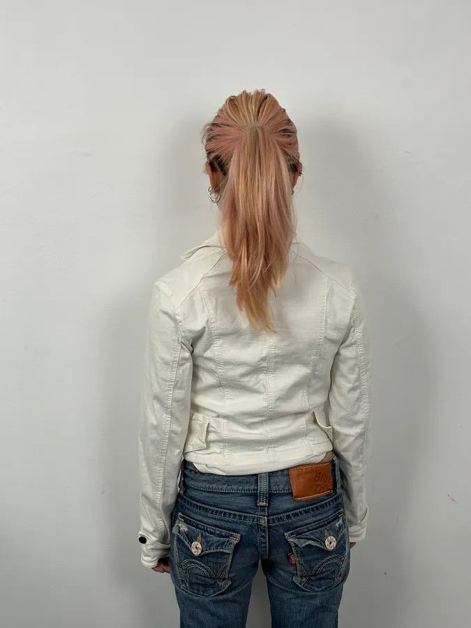 Vintage 2000s Plein Sud White Double-Breasted Officer Jacket Size S / US 4 / IT 40 - 3 Thumbnail