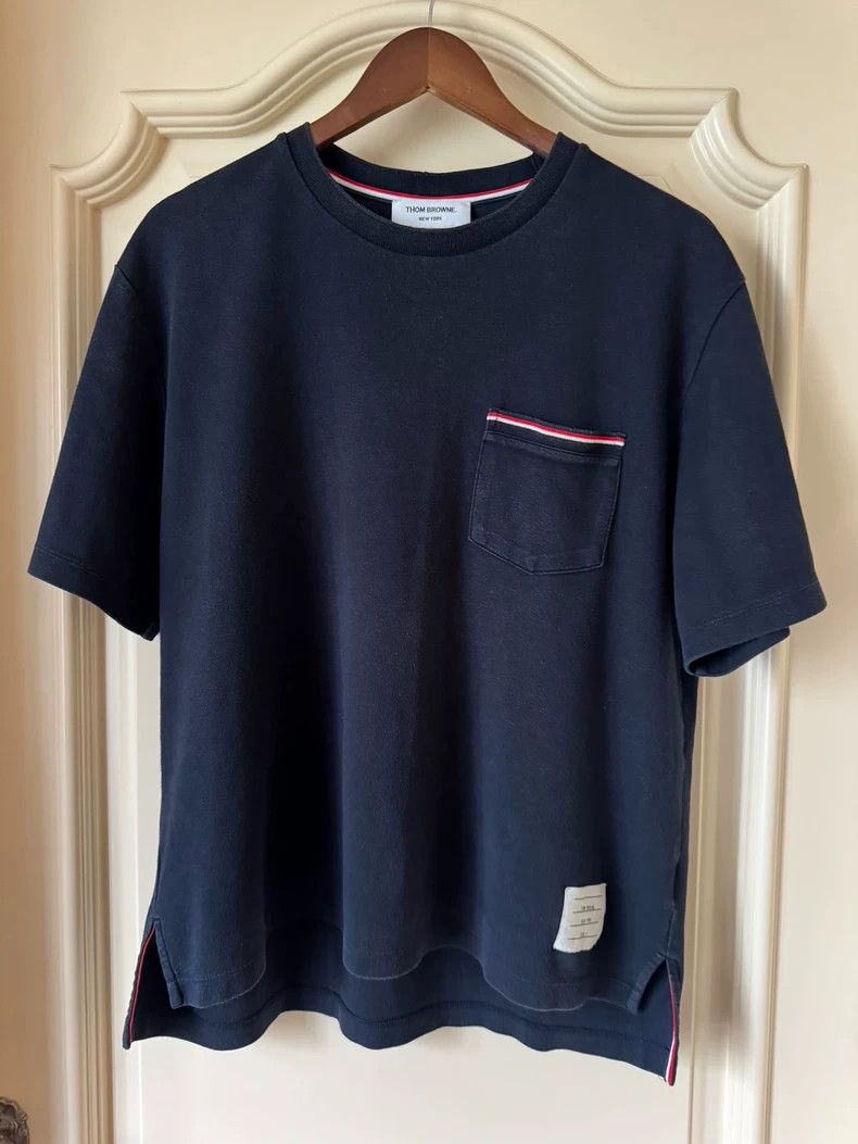 Thom Browne Thom Browne Striped short-sleeved T-shirt Size US M / EU 48-50 / 2 - 1 Thumbnail