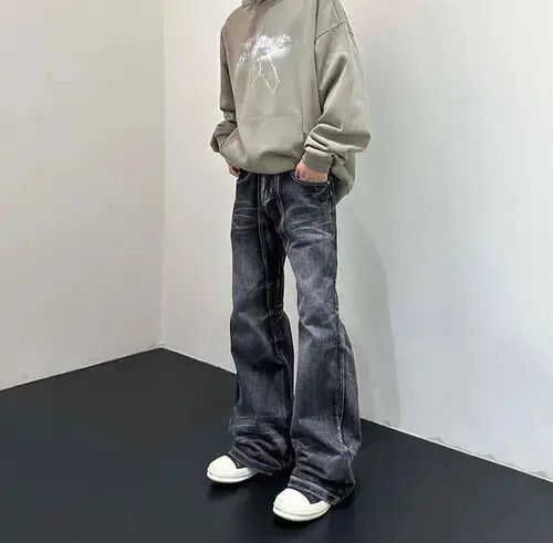 Japanese Brand Honeycomb Loose Flare Leg Vintage Design Jeans Size US 34 / EU 50 - 3 Thumbnail