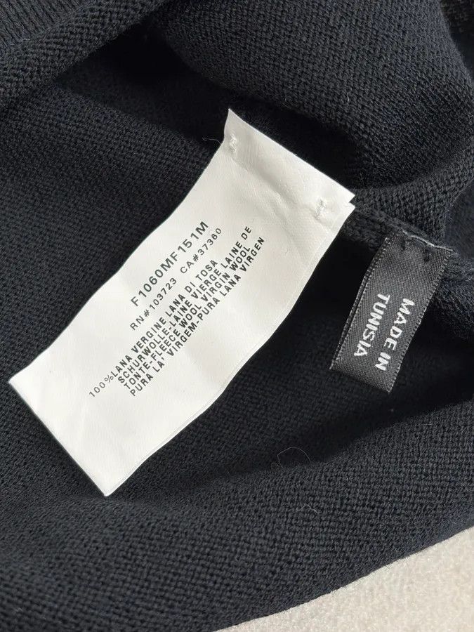 Emporio Armani 2000s Emporio Armani Black Patchwork V-Neck Wool Sweater Size US L / EU 52-54 / 3 - 8 Thumbnail