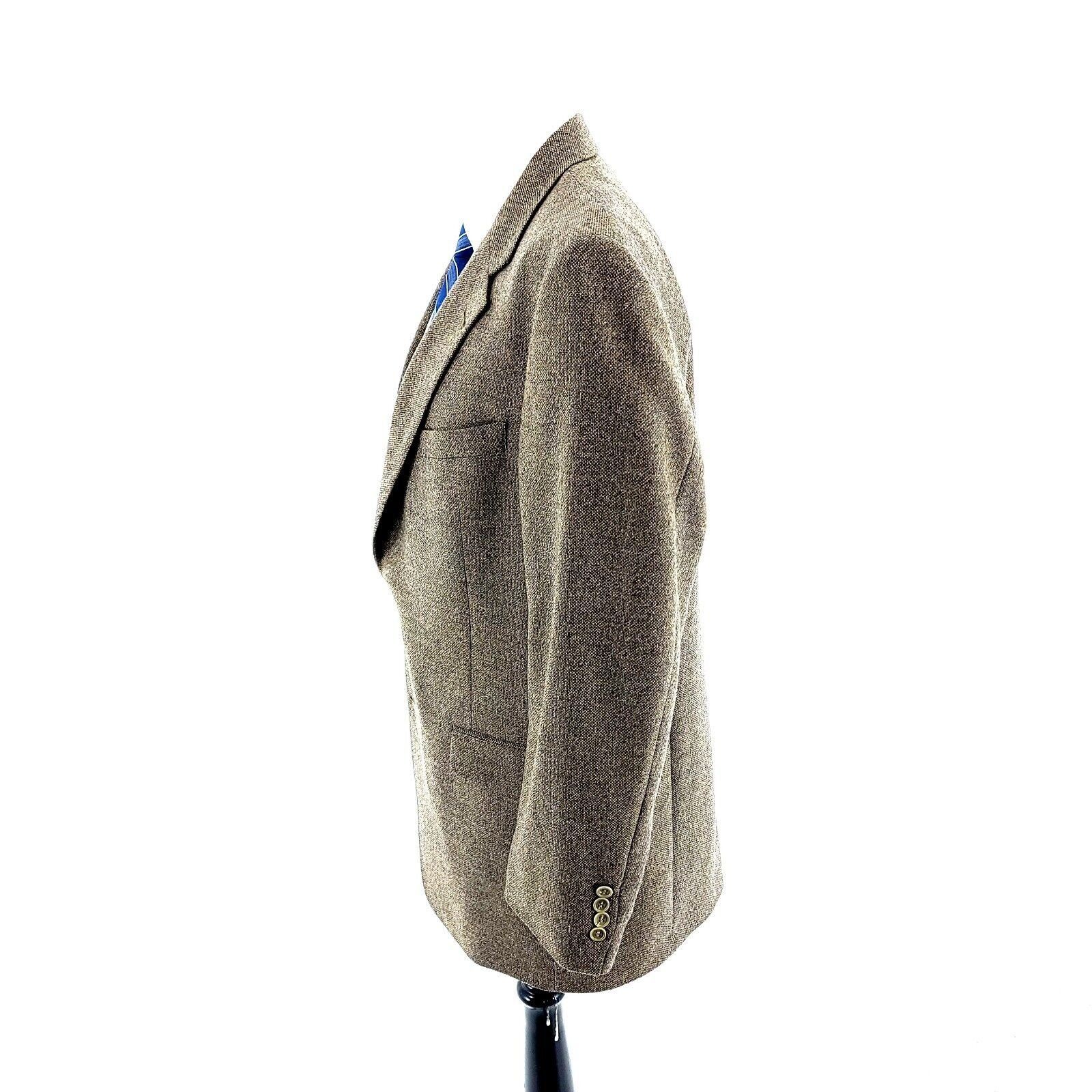 Daniel Cremieux Daniel Cremieux Tweed Wool 2 Button Sport Coat 42L Tan Gray Size 42L - 4 Thumbnail