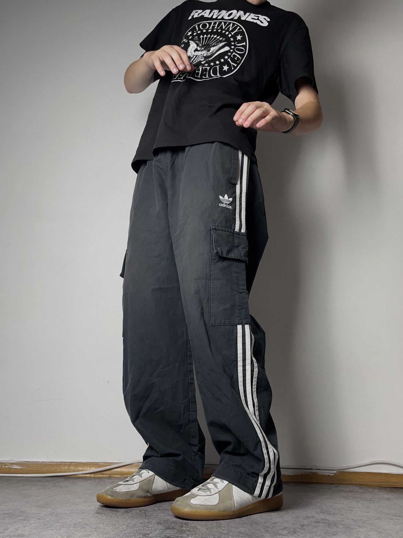 90s adidas buggy wide nylon pants y2k L - メルカリ