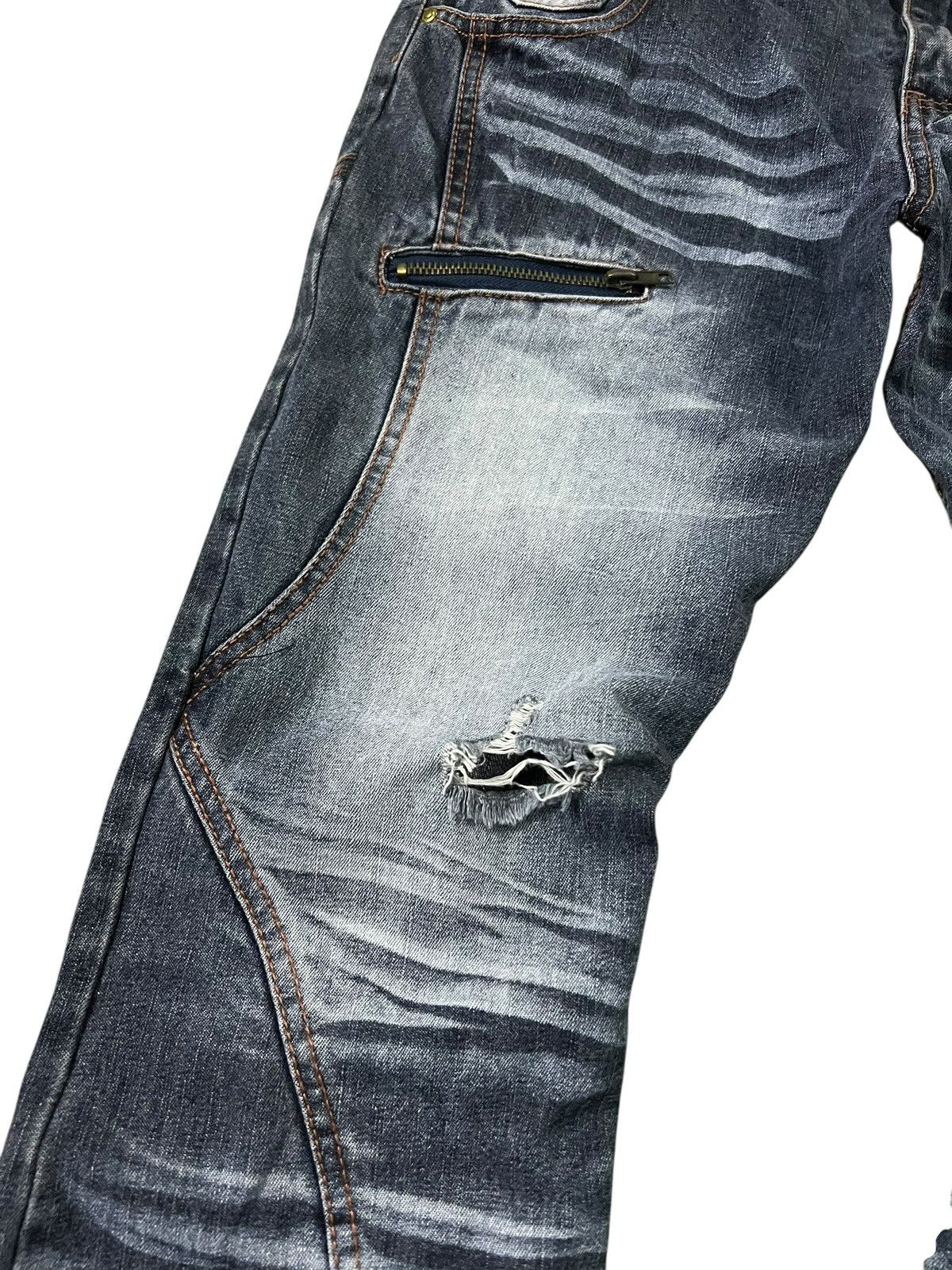 Kapital 💥Flare💥Vintage Lowbox Clawmark Distress Jean Rare Size US 33 - 11 Thumbnail