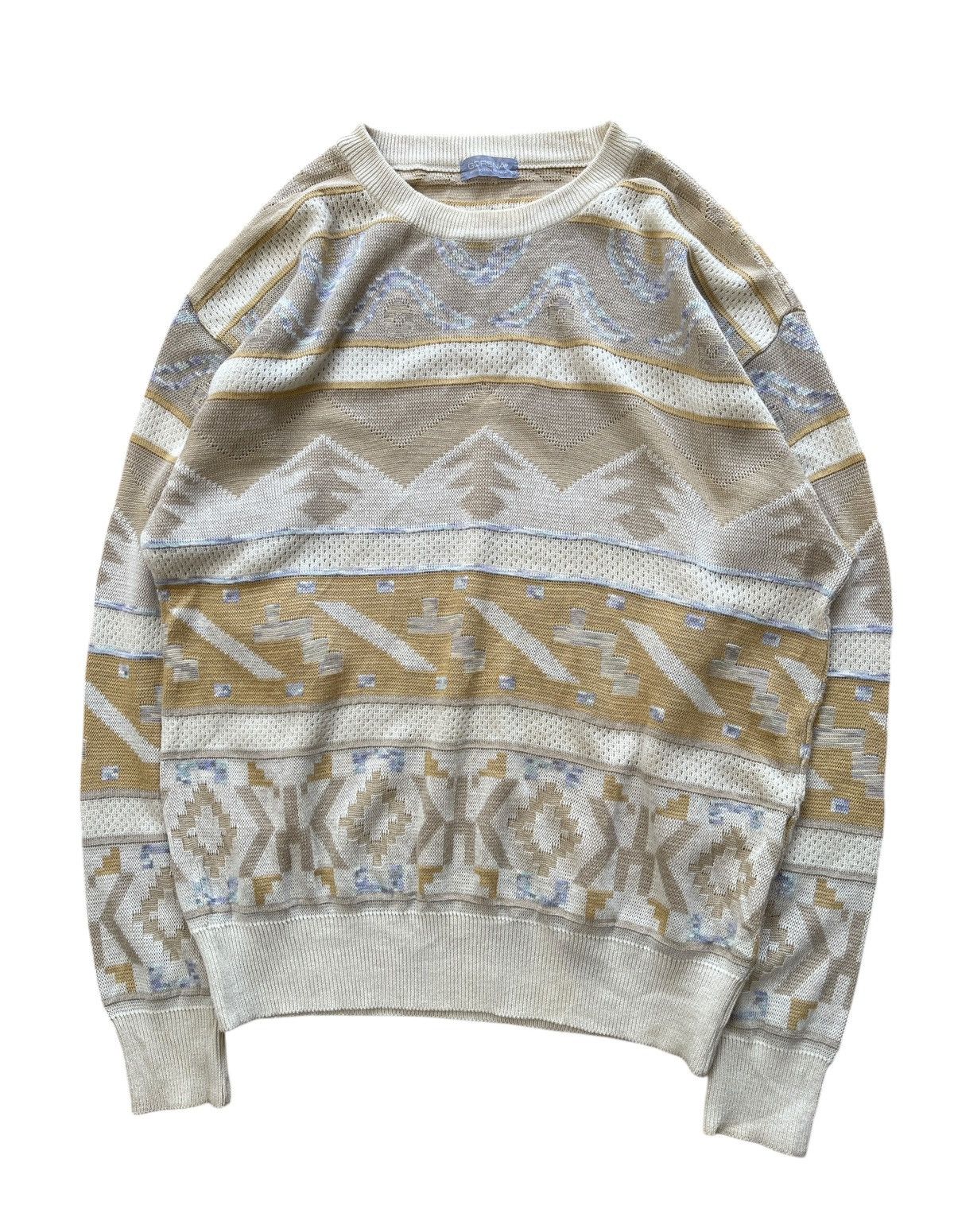 Japanese Brand Vintage Geometric Jumper Knit Sweater Size US L / EU 52-54 / 3 - 1 Thumbnail