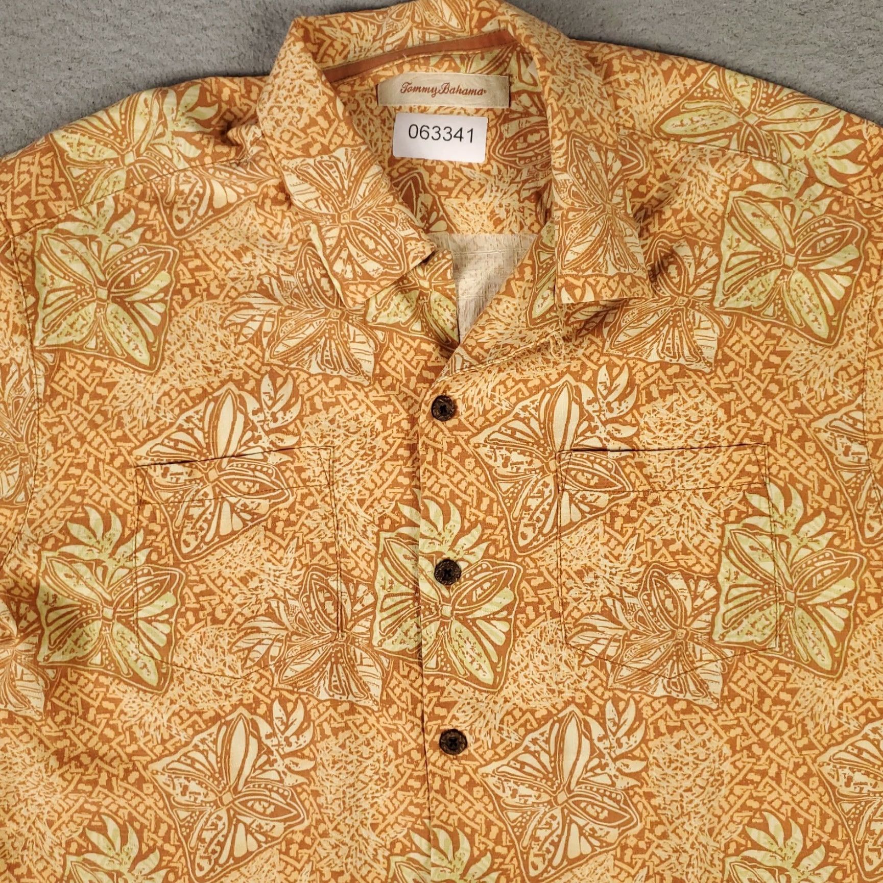 Tommy Bahama Tommy Bahama Silk Hawaiian Shirt Mens Medium Orange Floral Button-Up Size US M / EU 48-50 / 2 - 2 Thumbnail
