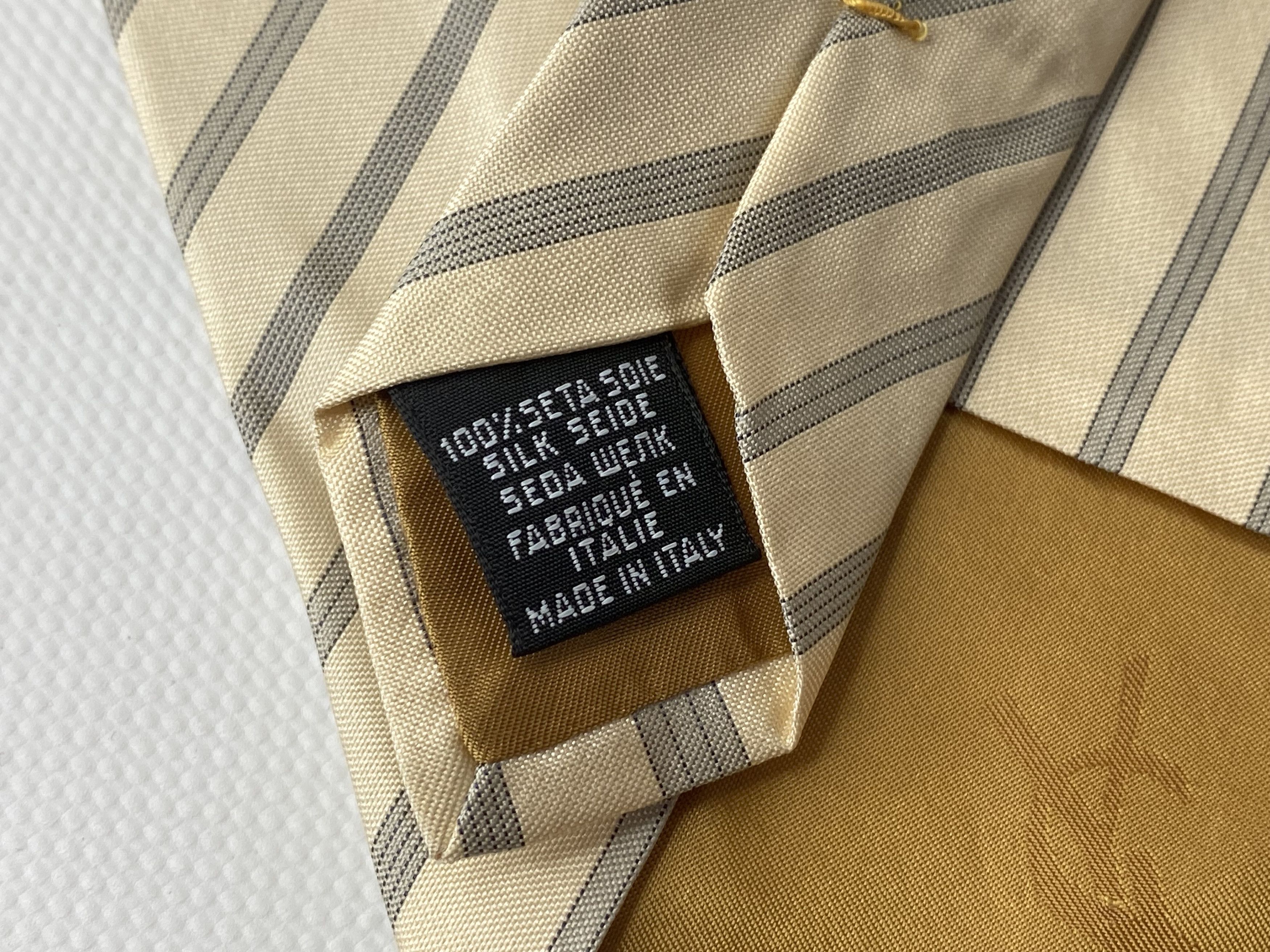 Yves Saint Laurent VINTAGE YVES SAINT LAURENT SILK TIE STRIPED MADE IN ITALY Size ONE SIZE - 4 Thumbnail