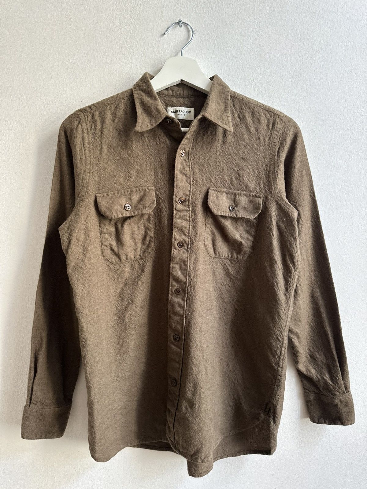 Saint Laurent Paris Saint Laurent Paris Wool Unisex Army Military Style Shirt Size US S / EU 44-46 / 1 - 1 Thumbnail