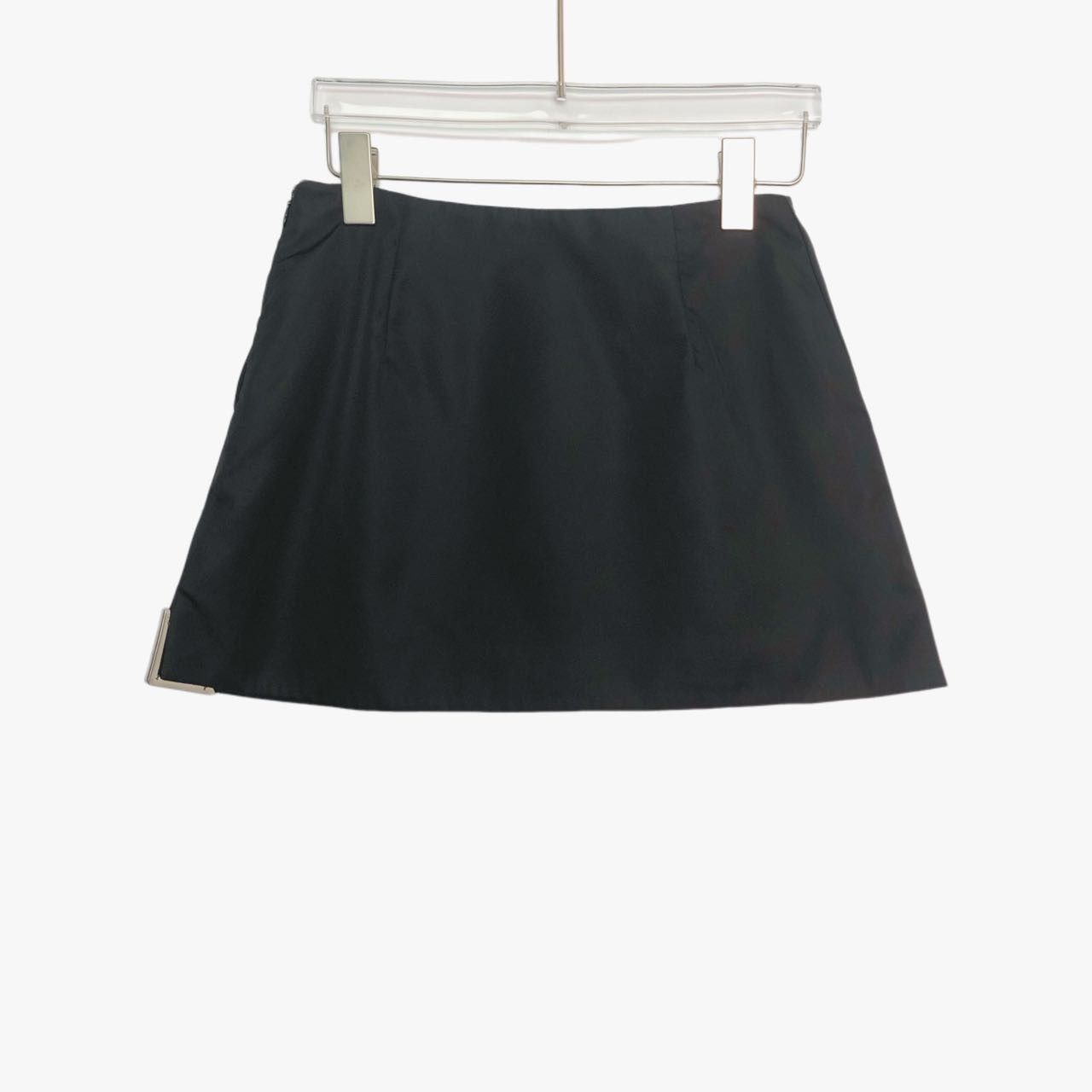 Prada Prada Re-Nylon Solid Triangle Logo Casual Mini Skirt K26WX Size 25" / US 0 / IT 36 - 2 Thumbnail