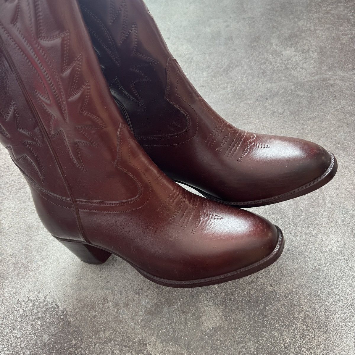 Hysteric Glamour Vintage Y2K Boho Brown Leather Cowboy Western Boots Size US 8 / IT 38 - 7 Thumbnail
