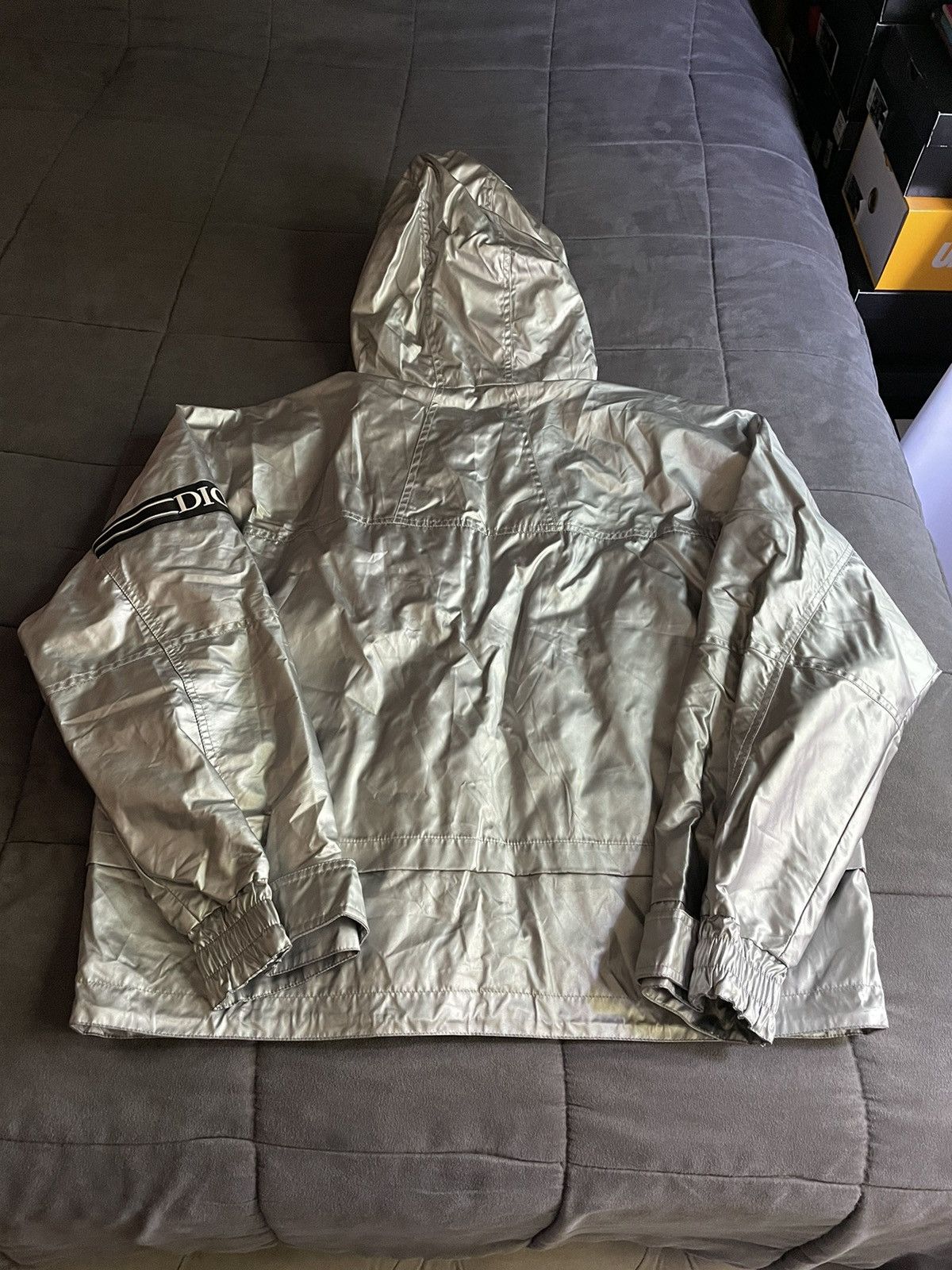 Dior Dior Silver Metallic Logo Hooded Jacket Size US L / EU 52-54 / 3 - 3 Thumbnail