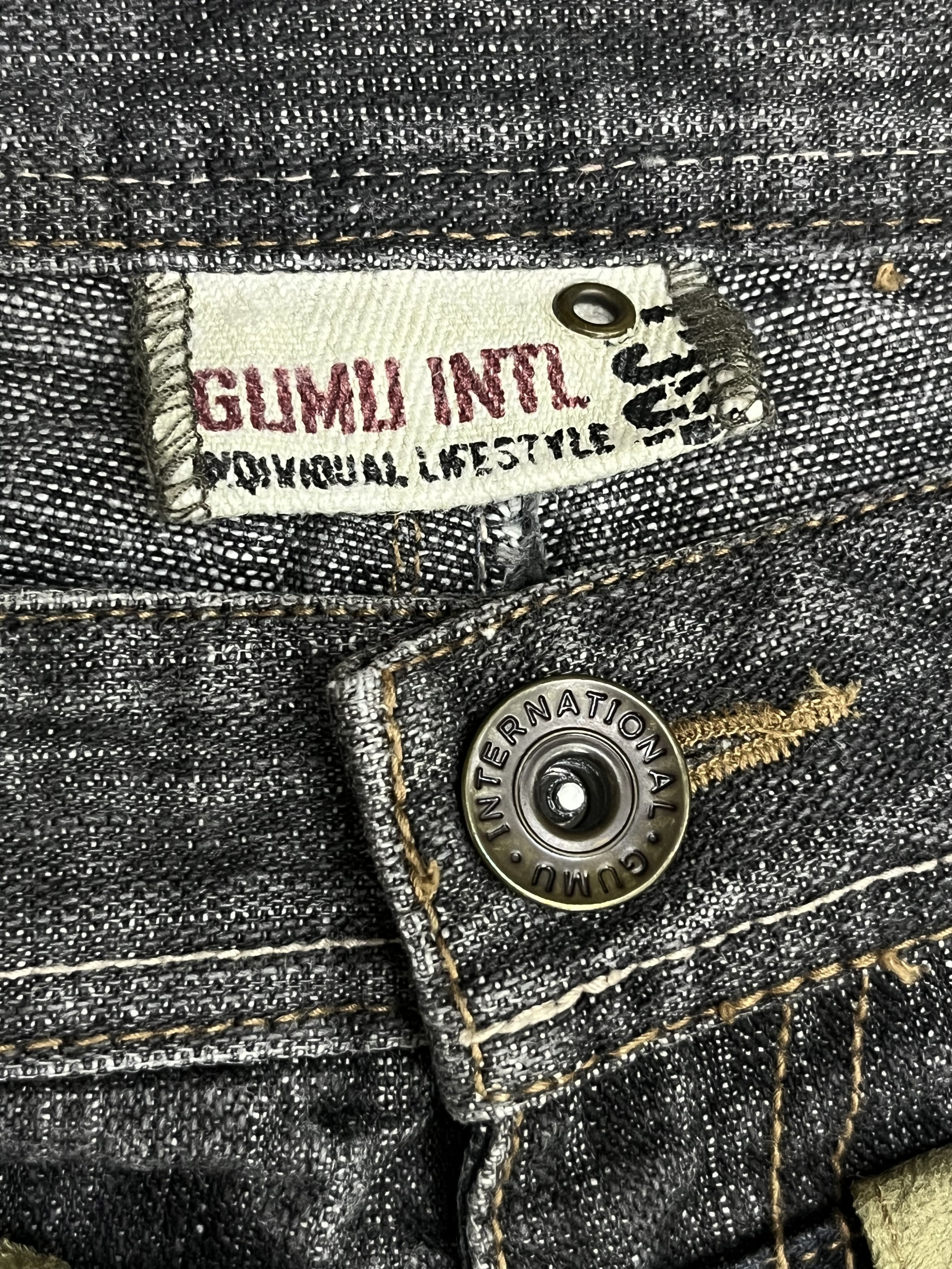 Indigo Vtg GUMU Double Waist MultiZip Utility Cargo Denim Y2K Japan Size US 28 / EU 44 - 8 Thumbnail